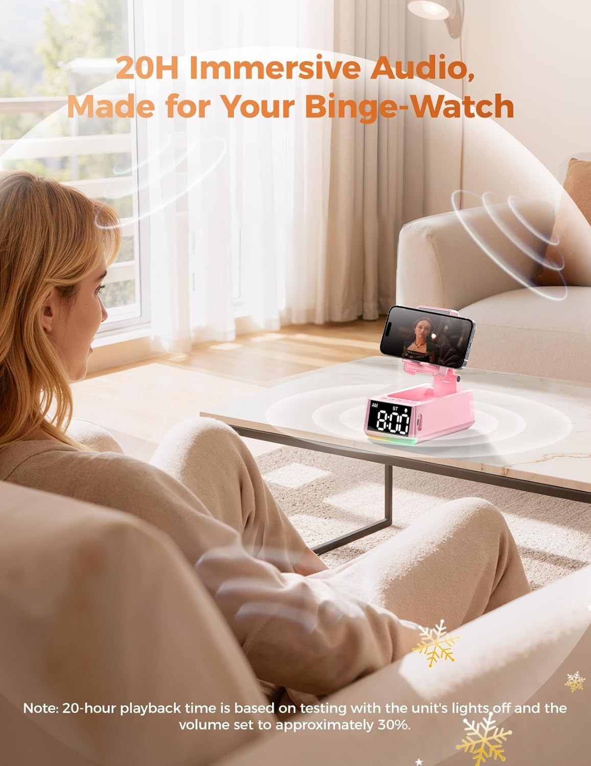 Thumbnail 3 de BBL Gift for Men & Women: Portable Induction Speaker with Stand, Clock and No-Bluetooth Instant Sound