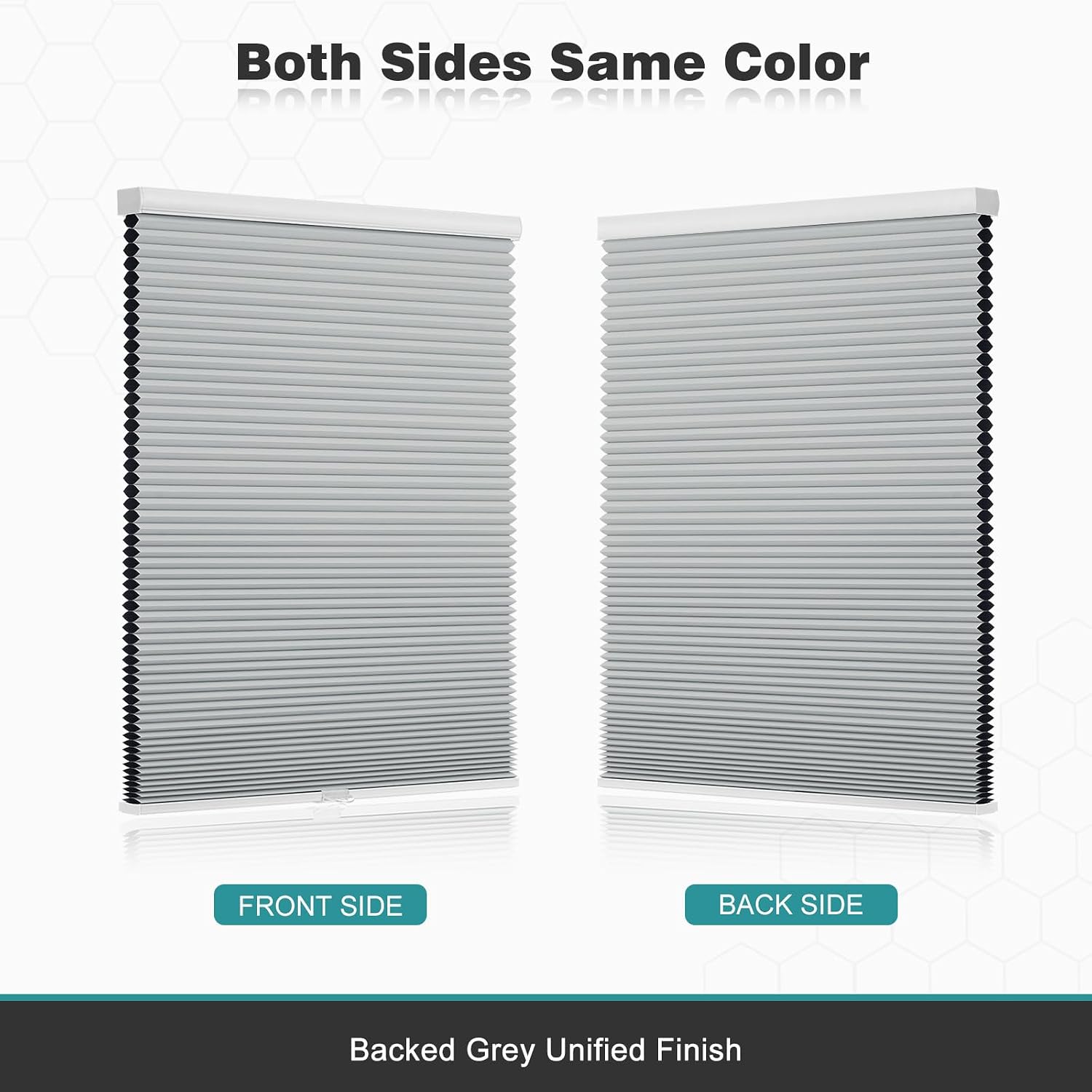 Detalle de Changshade Shade Cordless Cellular Window Shade, 24" x 48", Gray Blackout