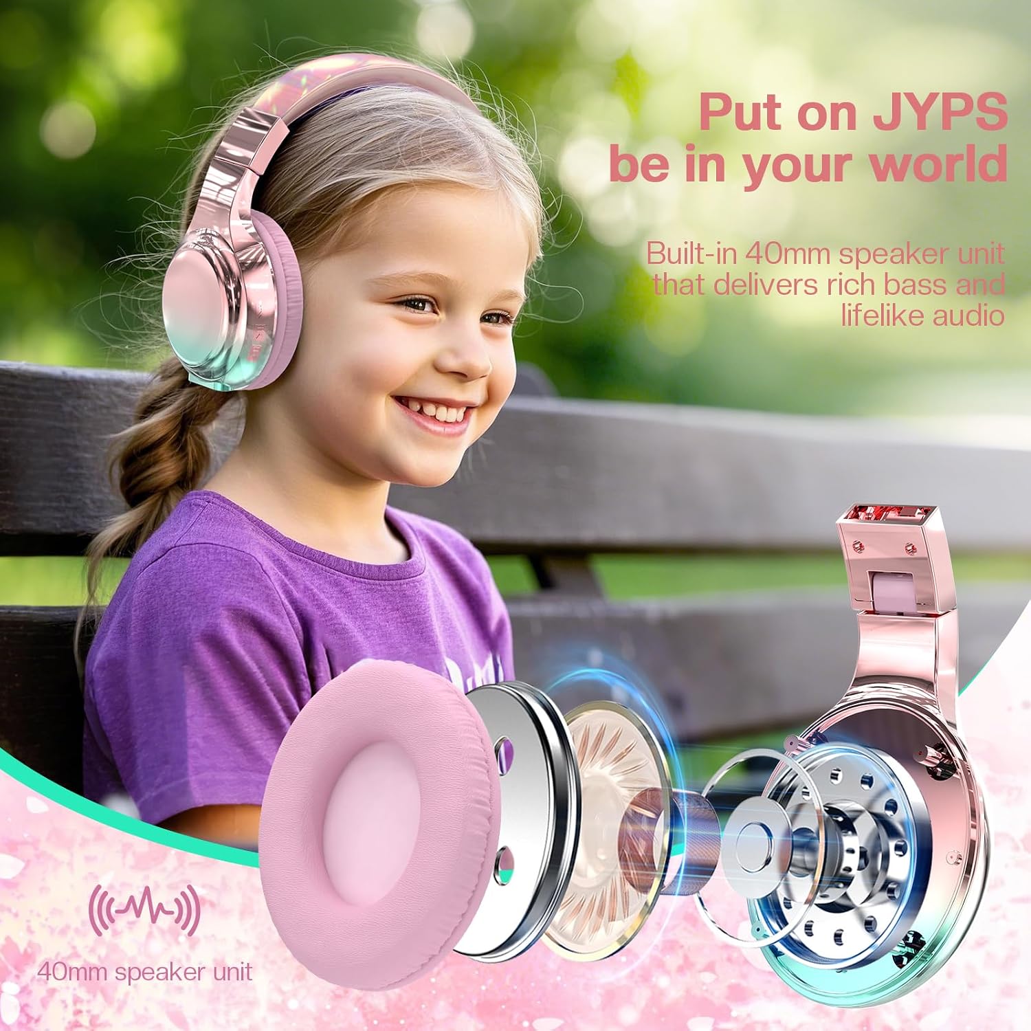 Thumbnail 1 de JYPS Kids Wireless Headphones 3.5mm