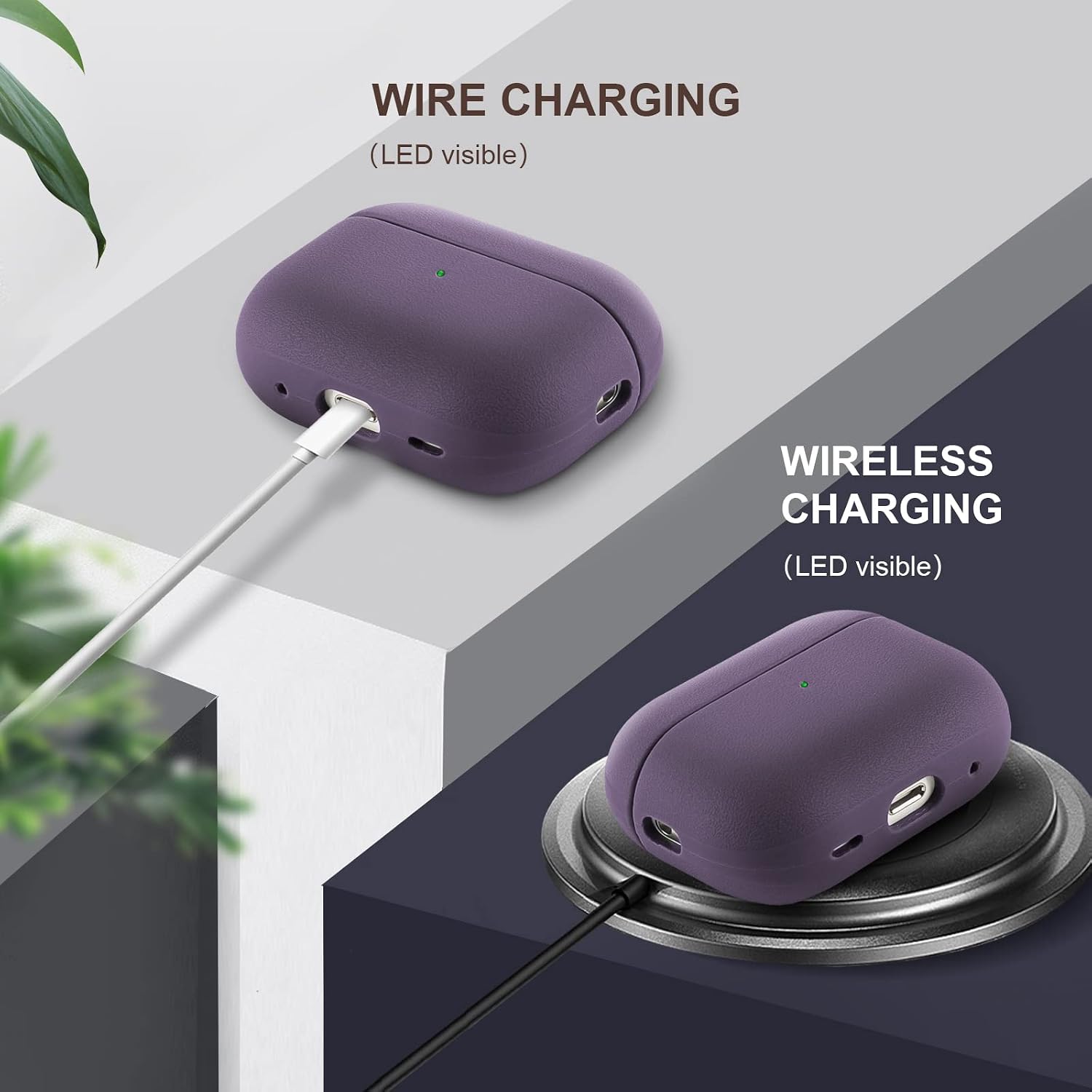 Detalle 2 de Teyomi funda AirPods Pro 2 con textura 2 mm violeta