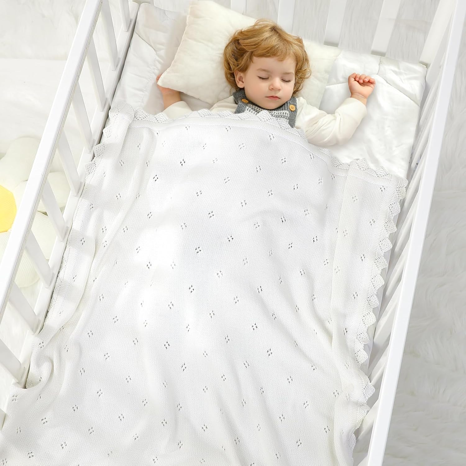 Thumbnail 4 de Baby cotton knit blanket 100 x 80 cm