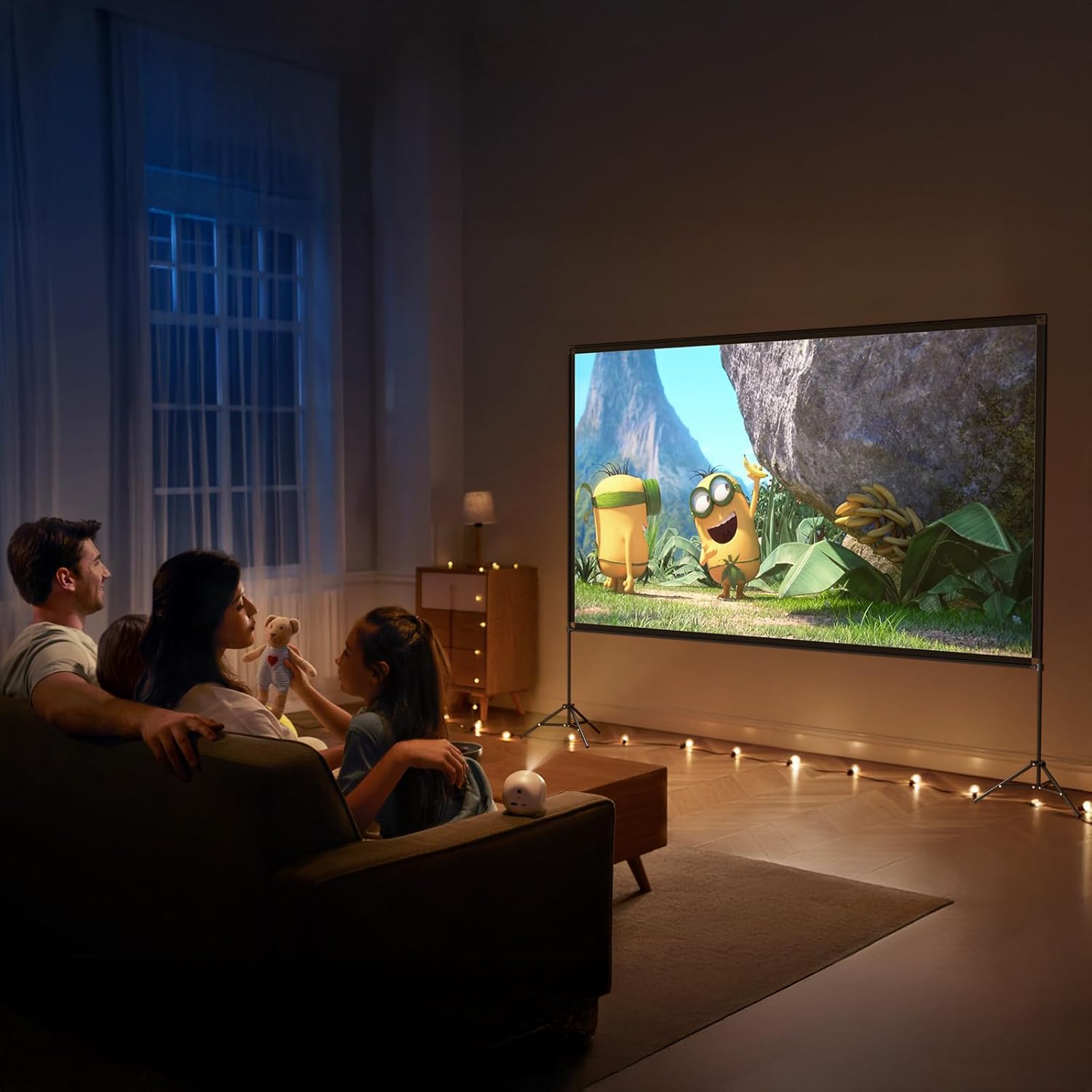 Thumbnail 5 de VISULAPEX 100-Inch Projector Screen with Stand (16:9, 4K HD) — Portable Foldable Movie Screen for Indoor/Outdoor