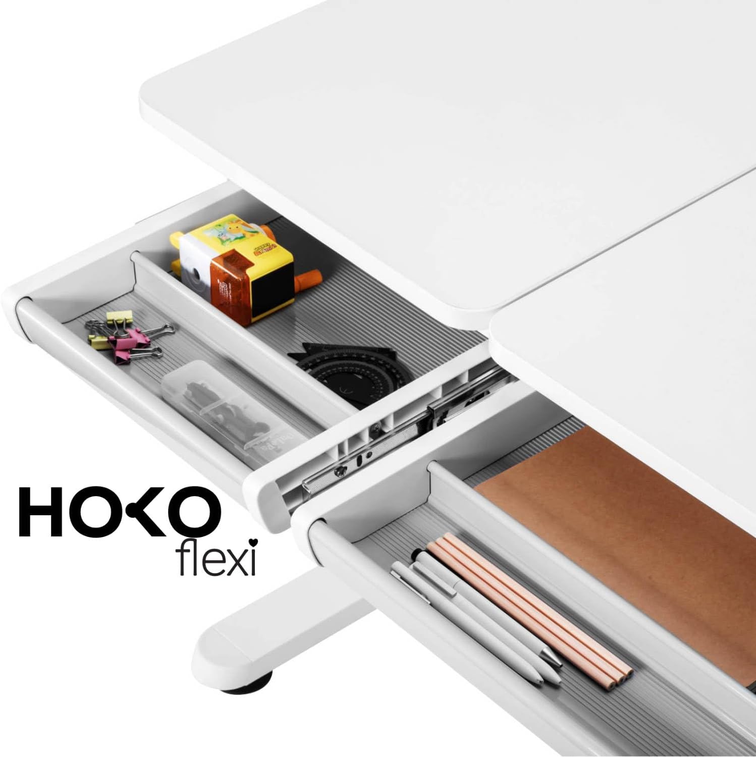 Thumbnail 5 de HOKO Kinderschreibtisch Höhenverstellbar ELIN – 120×60 cm, neigbare Tischplatte und Schubladen