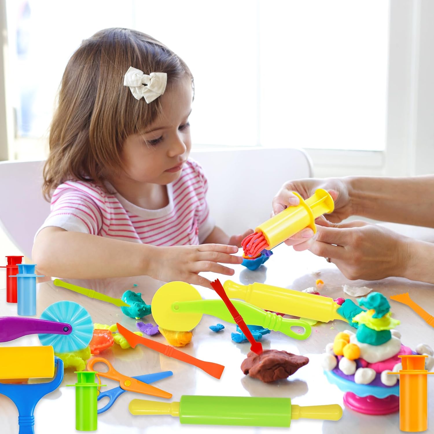 Detalle de LCY WEDSHI nt1111113 Dough Tool Set, 15-Piece Plastic Tools for Kids
