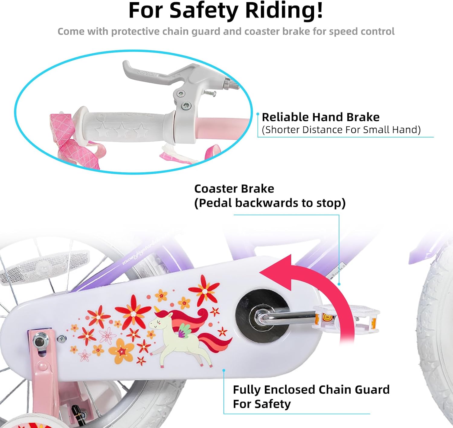 Thumbnail 2 de JOYSTAR Unicorn Kids Bike for Girls (12–18 inch) with Training Wheels — Fun Unicorn Design, Adjustable Fit, and Added Safety