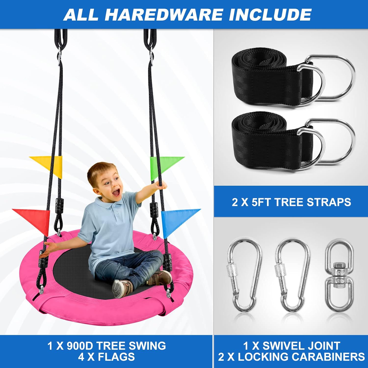 Thumbnail 6 de Odoland 24 Kids Tree Swing, 900D Fabric