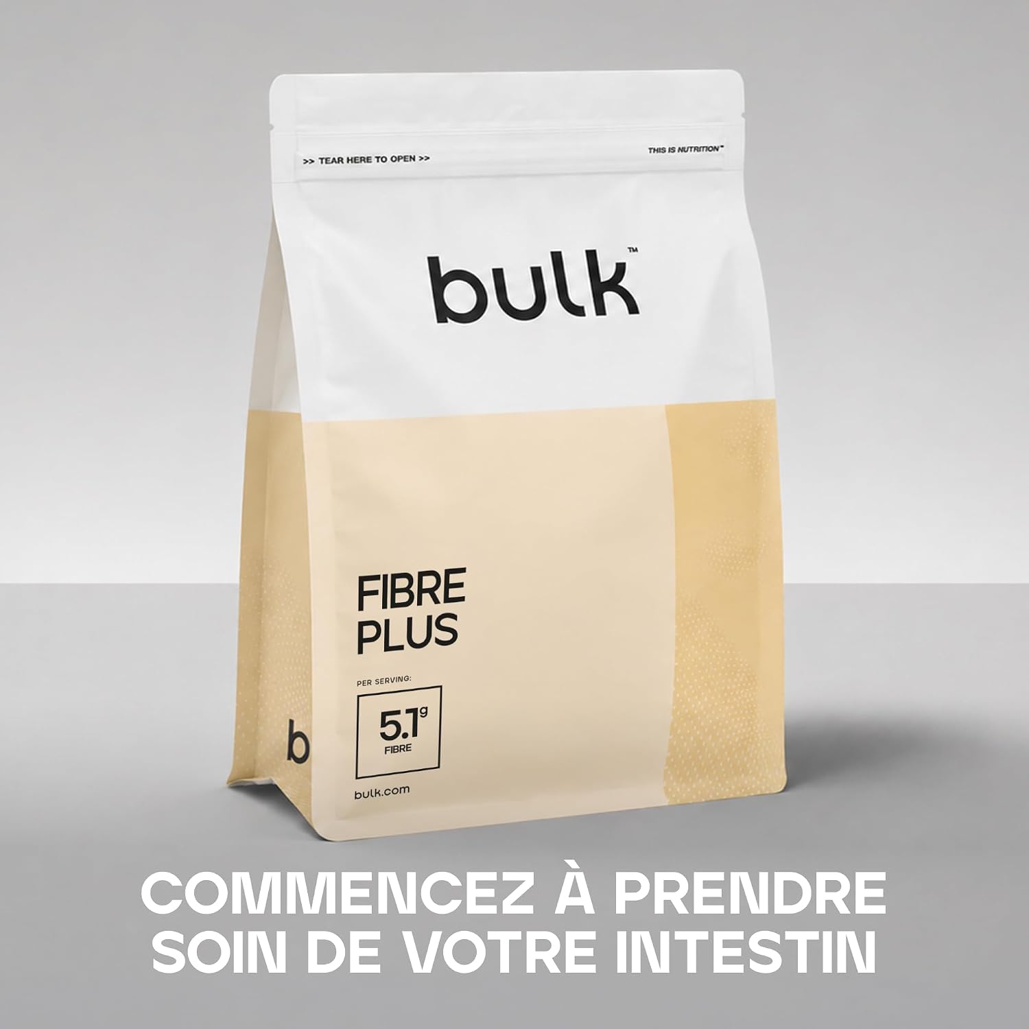 Detalle 2 de Bulk Fibre Plus Naturel — Poudre de fibres végétales 480 g (60 portions), vegan et non aromatisée