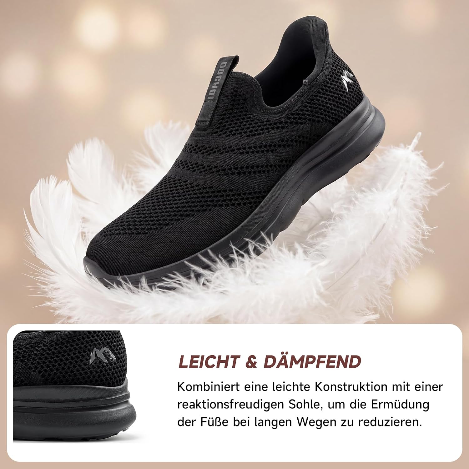 Detalle de ODCKOI Herren Slip On Sneaker mit Mesh – ultraleicht, atmungsaktiv und bequem