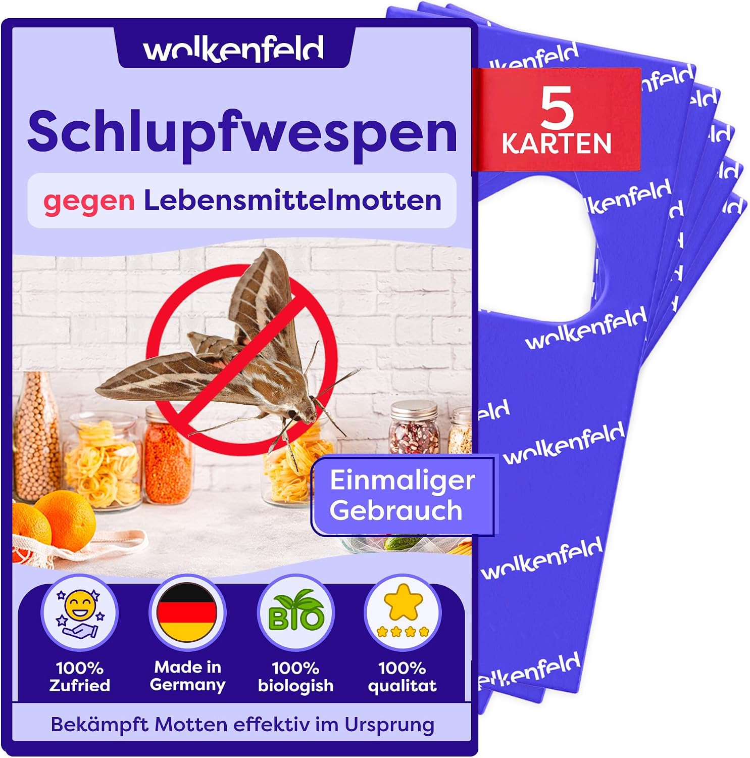 Thumbnail 4 de Wolkenfeld Schlupfwespen gegen Lebensmittelmotten – 4 Karten mit 1 Lieferung, natürliche Mottenbekämpfung