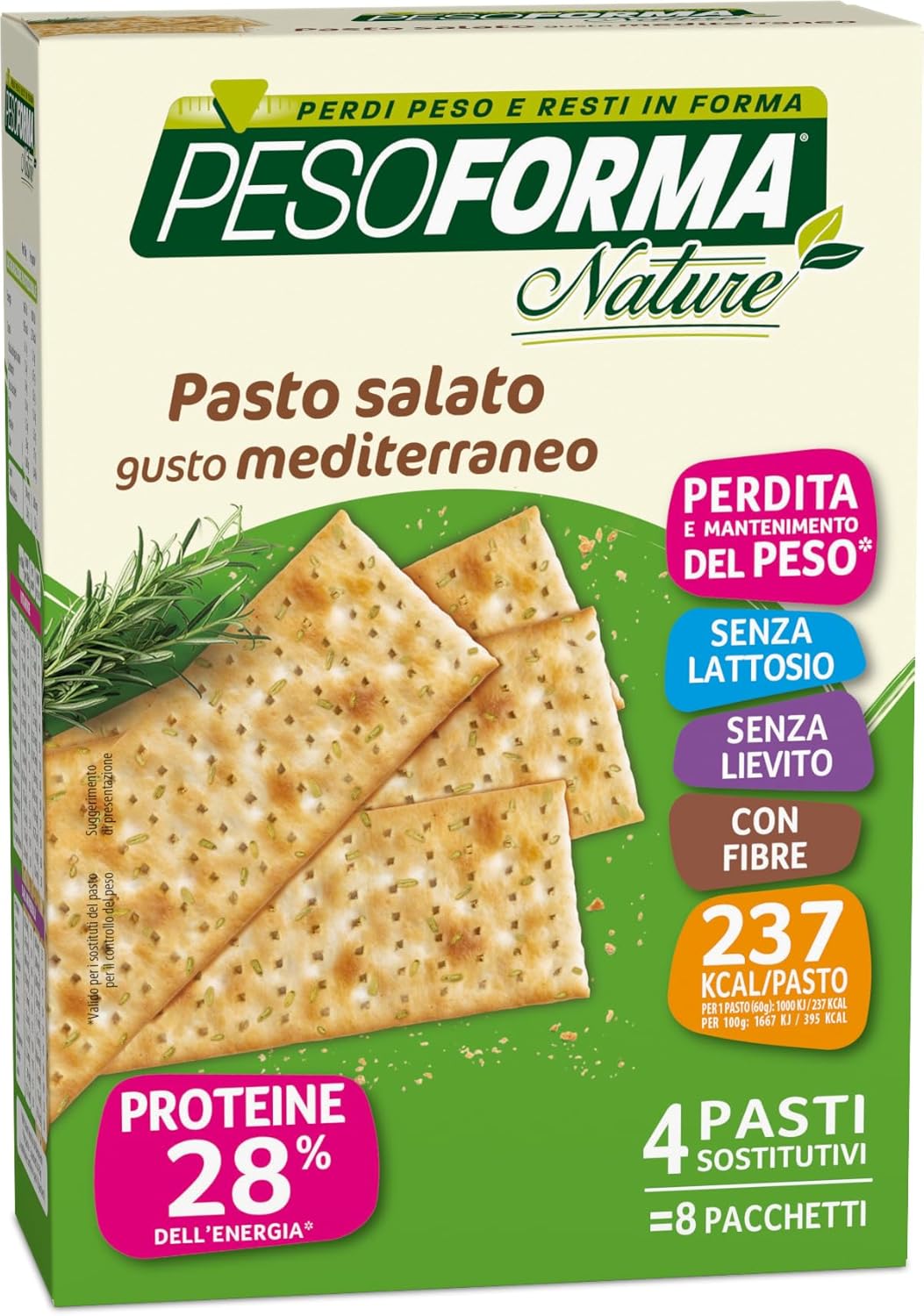 Detalle de Pesoforma Nature Pasto Mediterraneo Neutro, 240 g – Pasto sostitutivo vegetariano legato a una dieta controllata