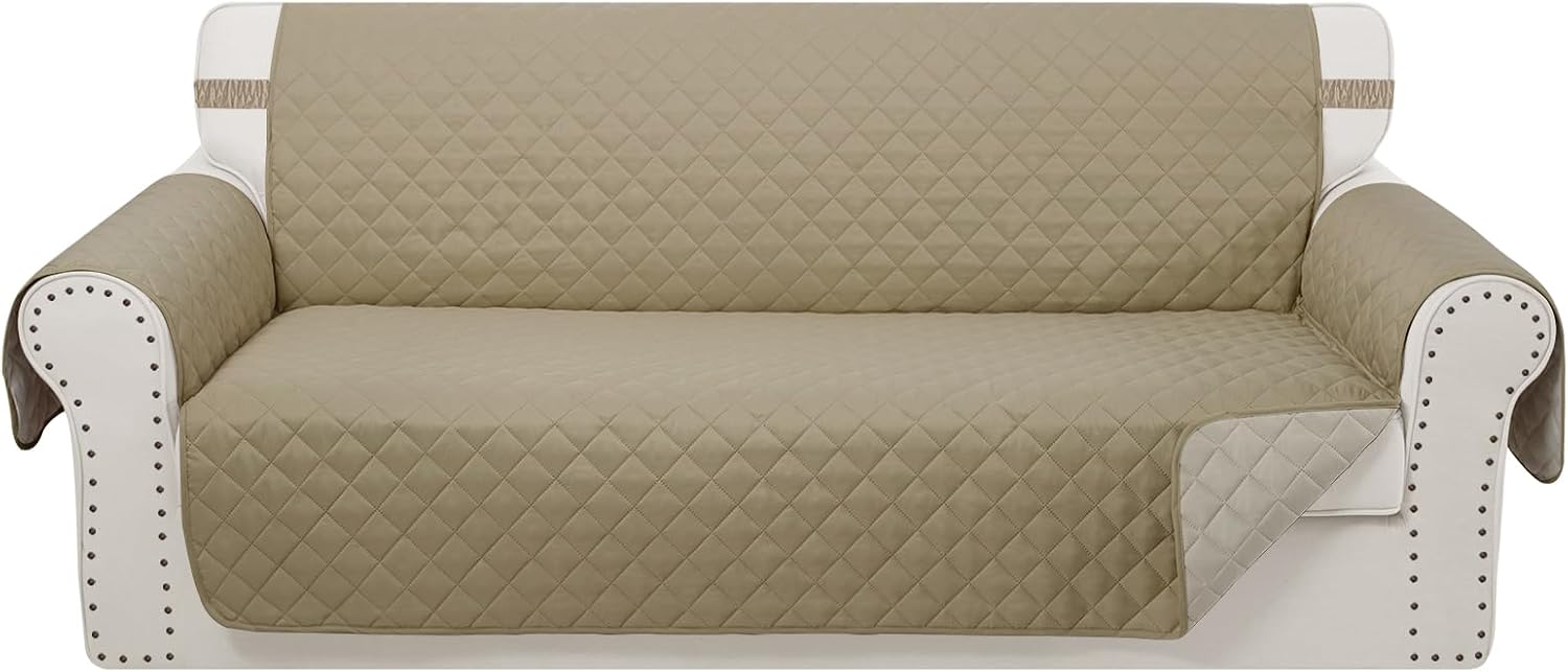 Detalle de Luxshare Home Reversible Oversized Sofa Cover โ Camel/Beige ๐