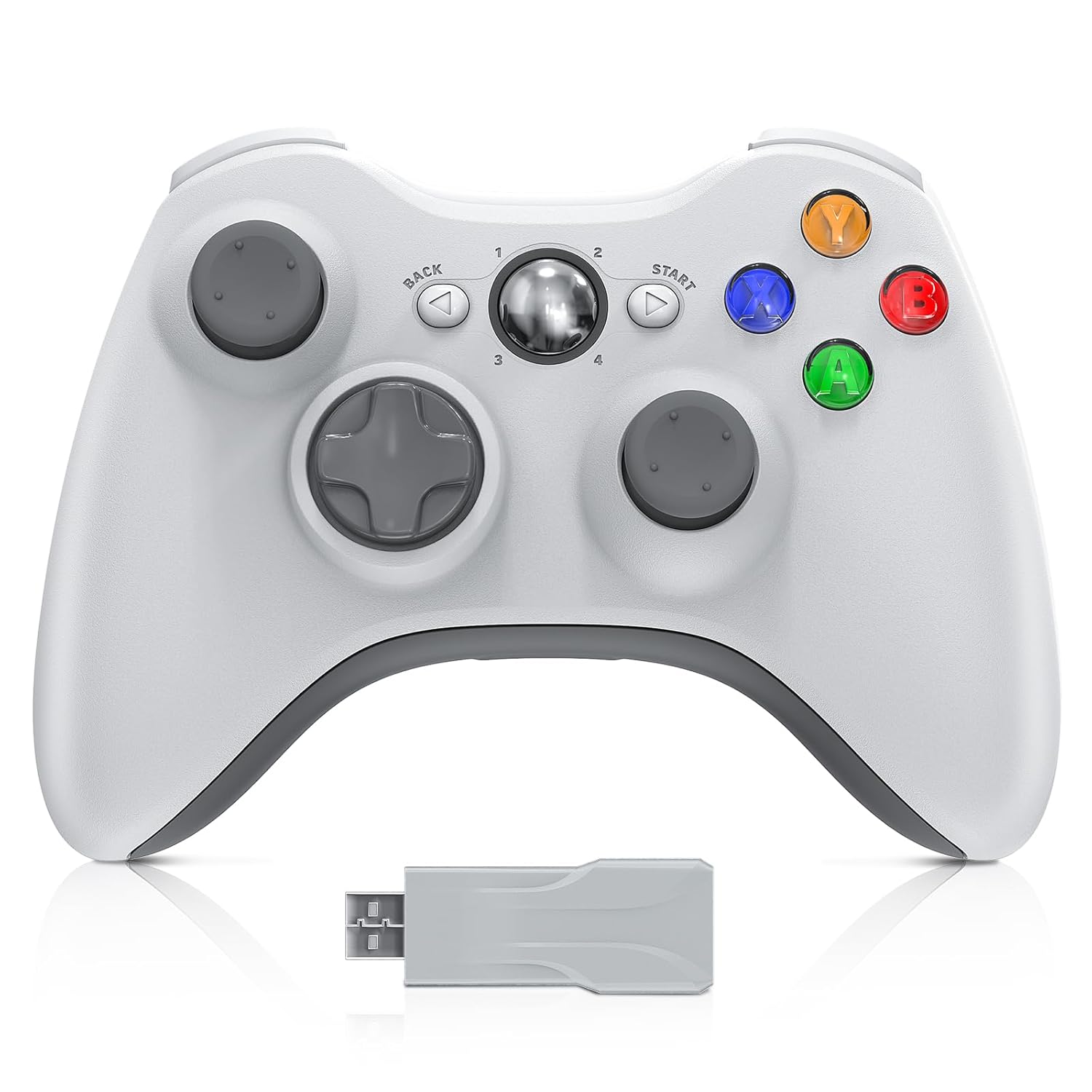 Thumbnail 6 de Nonbliep 2 Pack for Xbox 360 Controller — Upgraded Dual Vibration, 2.5mm Headphone Jack, 2-Pack (White)