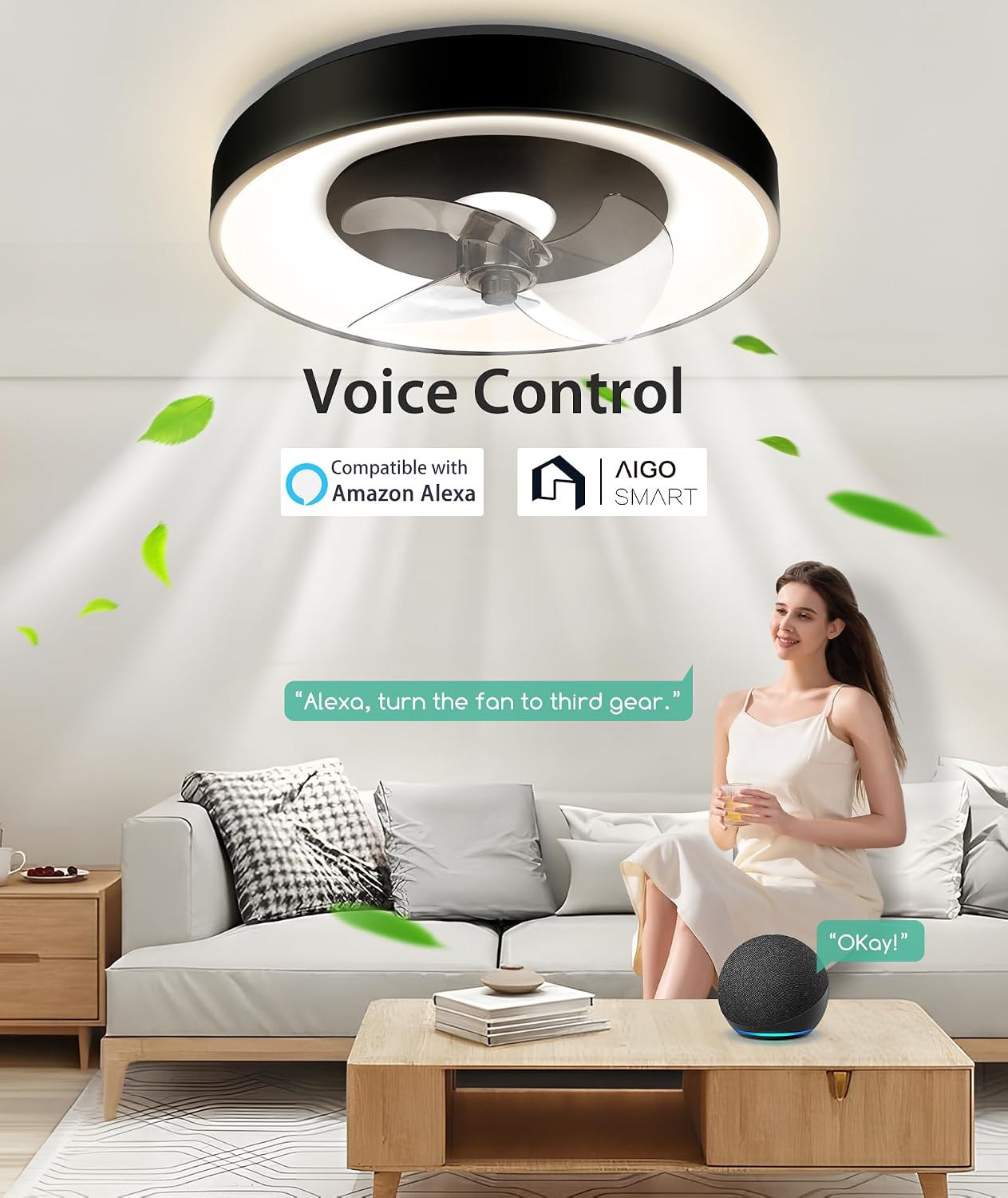 Thumbnail 2 de Aigostar Ventilador de Techo Alexa con Luz y Mando