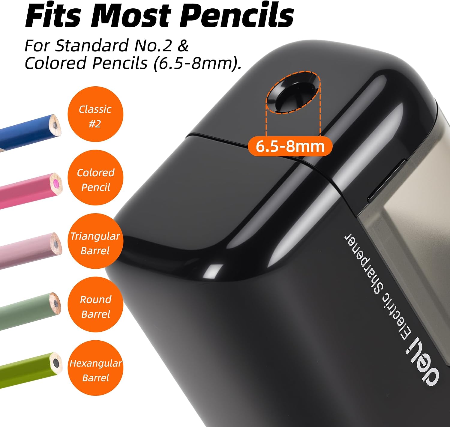 Thumbnail 2 de Deli Electric Pencil Sharpener, Black