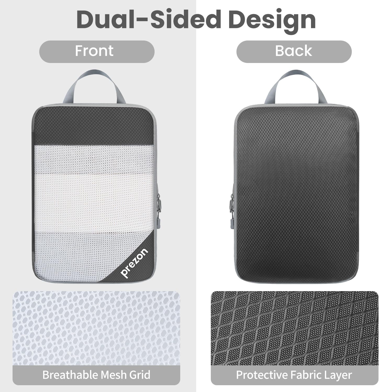 Thumbnail 2 de Prezon Versatile 6-Set Compression Hollow Packing Cubes – Full Open Visible Design