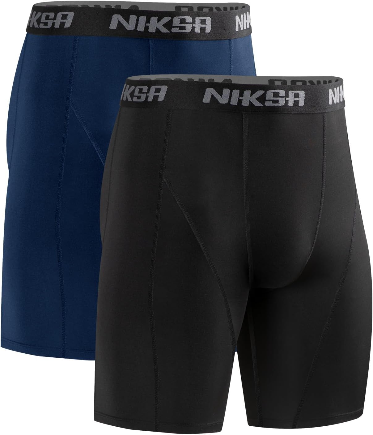 Detalle de Niksa 1/3er Pack Herren Kompressionsshorts – schnelltrocknendes Base Layer mit Handyfach