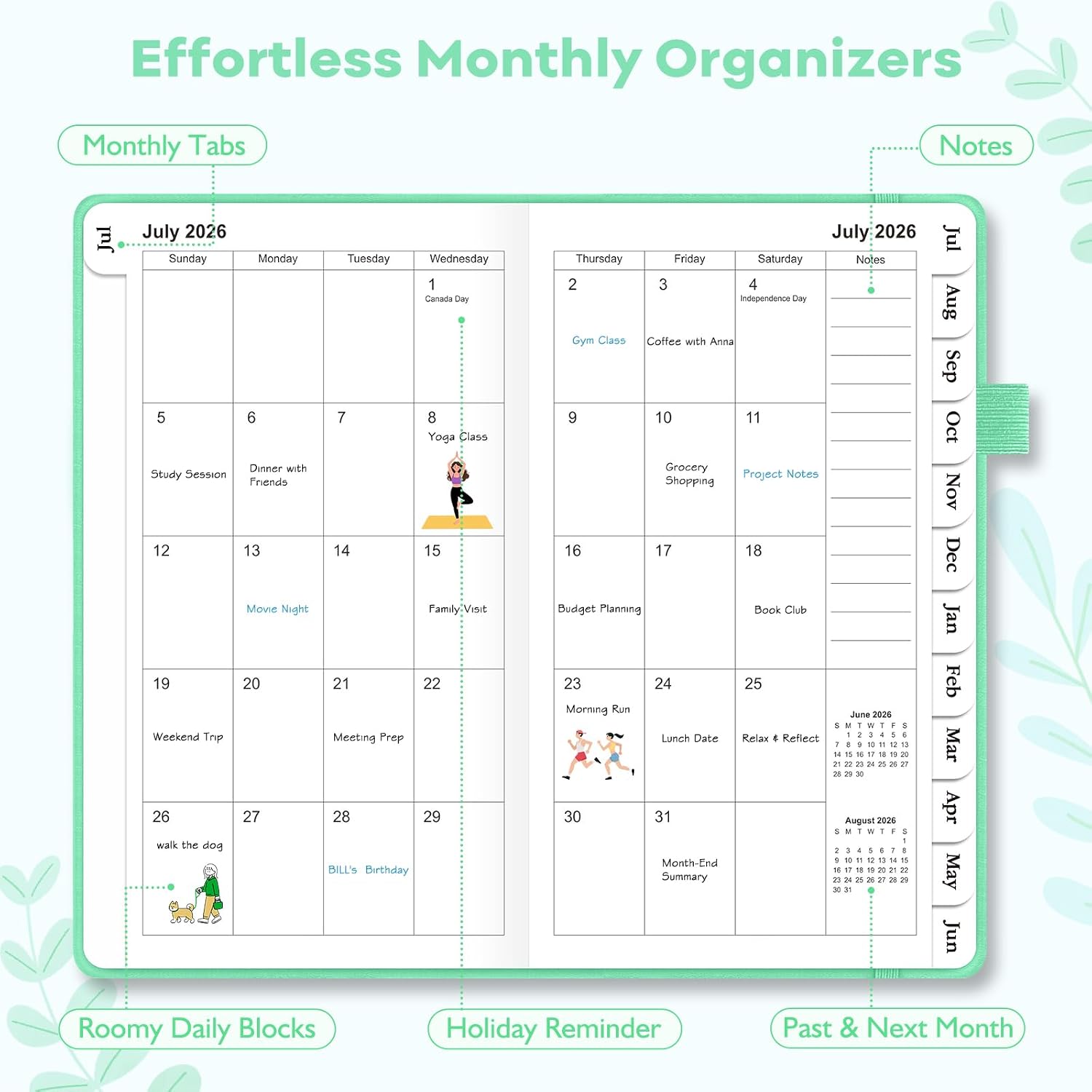 Thumbnail 1 de OMEYA 2026–2027 Weekly & Monthly Planner, 100gsm Paper, Stitched Binding
