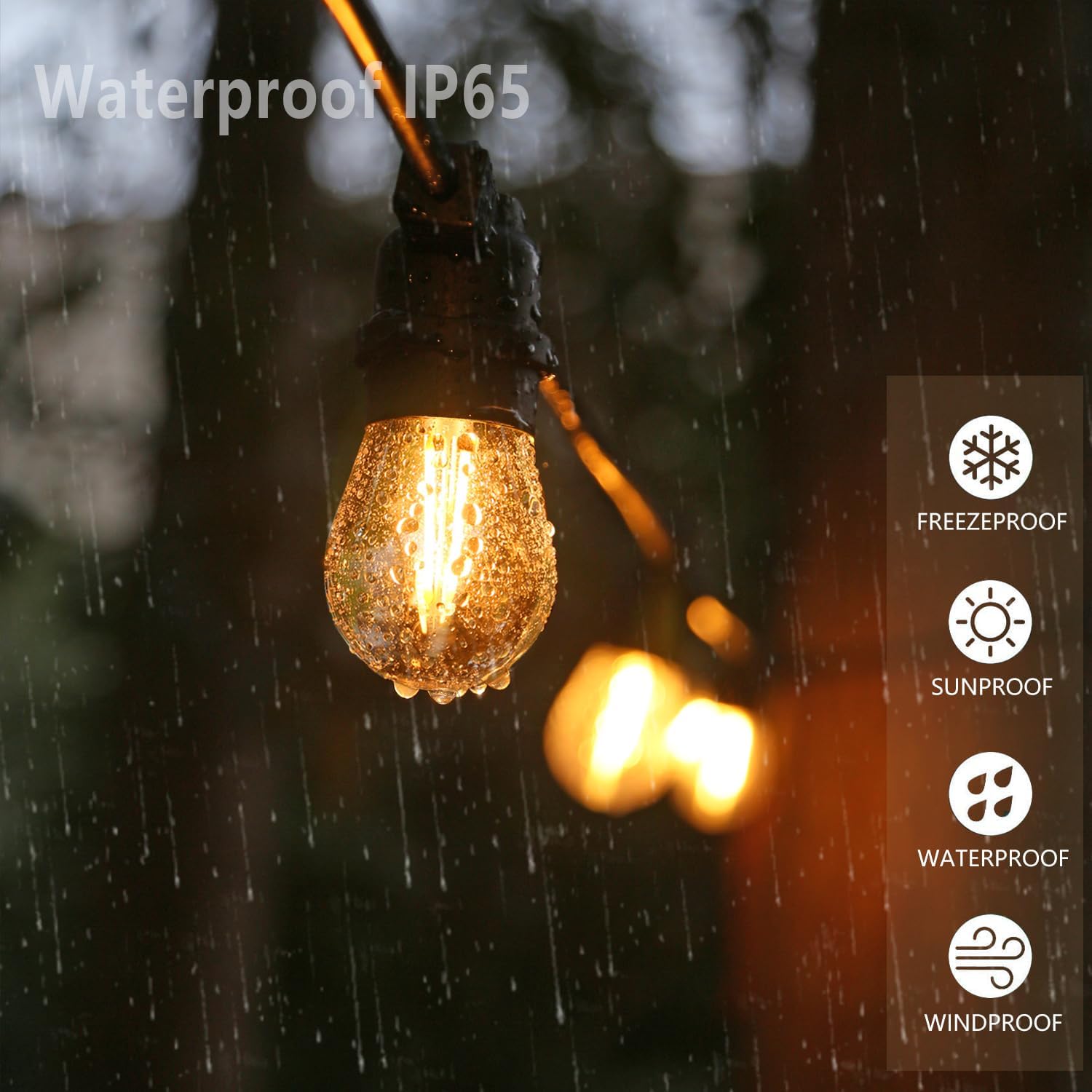 Detalle de Austin Coast S14 LED Bulbs, 2W E26, 2200K Warm White, Shatterproof Plastic