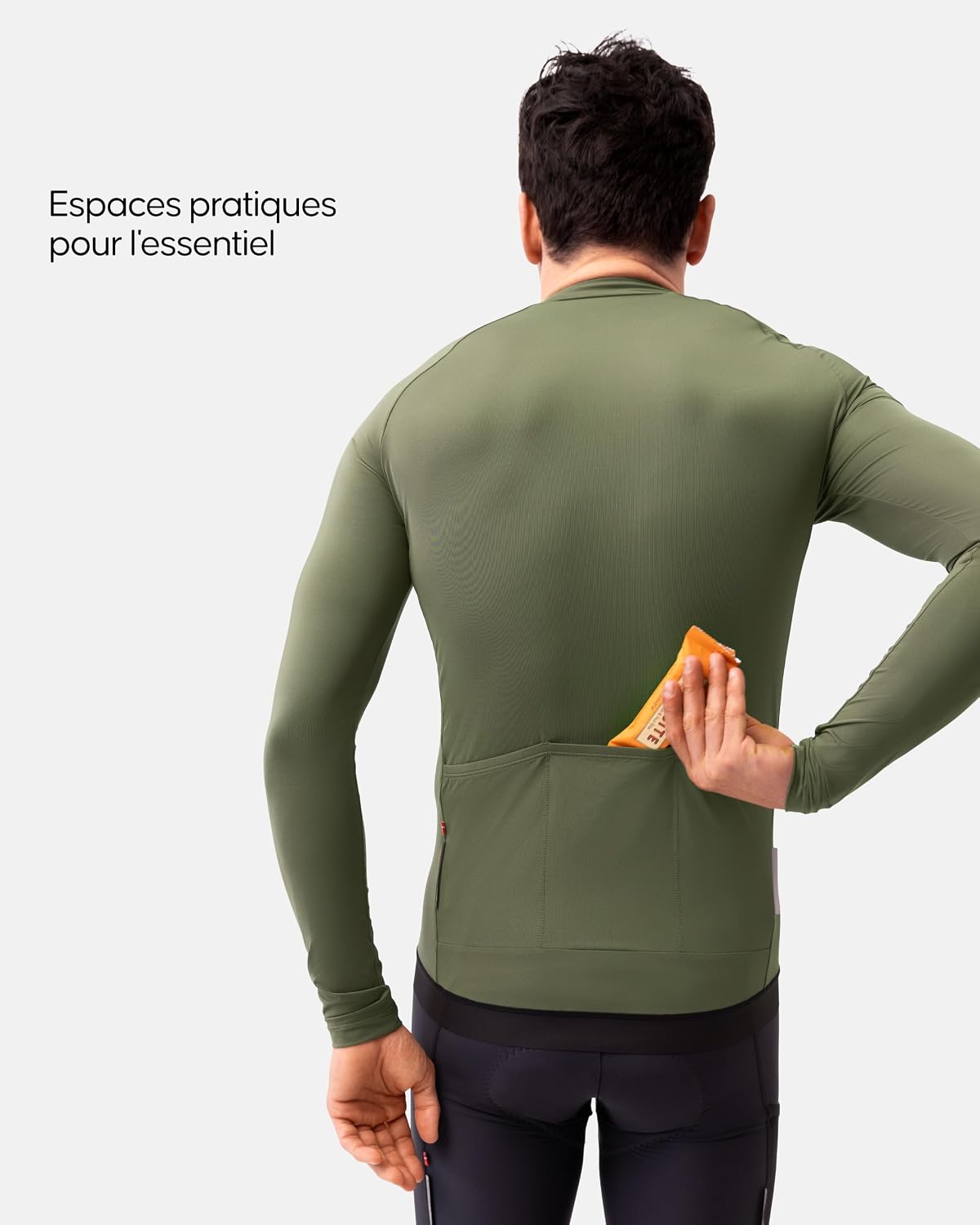 Detalle de DANISH ENDURANCE Maillot Cyclisme Manches Longues - Poches Arrières, Respirant & Léger
