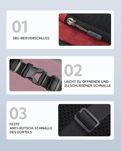 Detalle de WATERFLY Bauchtasche Damen Herren Sport Gürteltasche Klein Hüfttasche