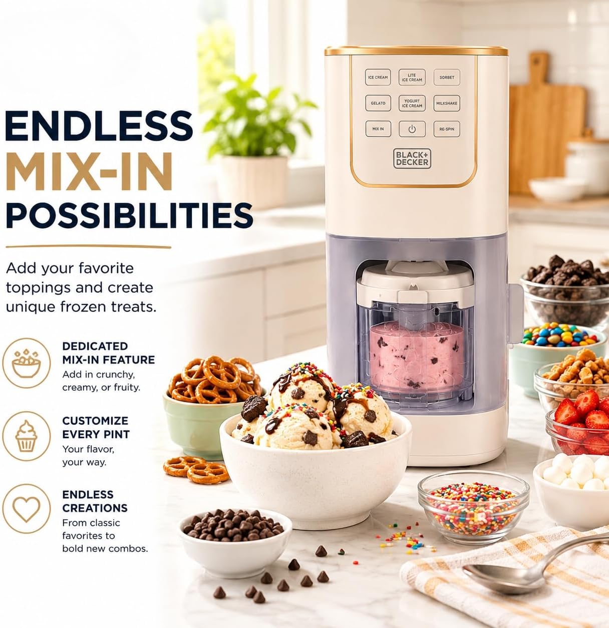 Detalle de BLACK+DECKER Ice Cream Maker for Families & Kids