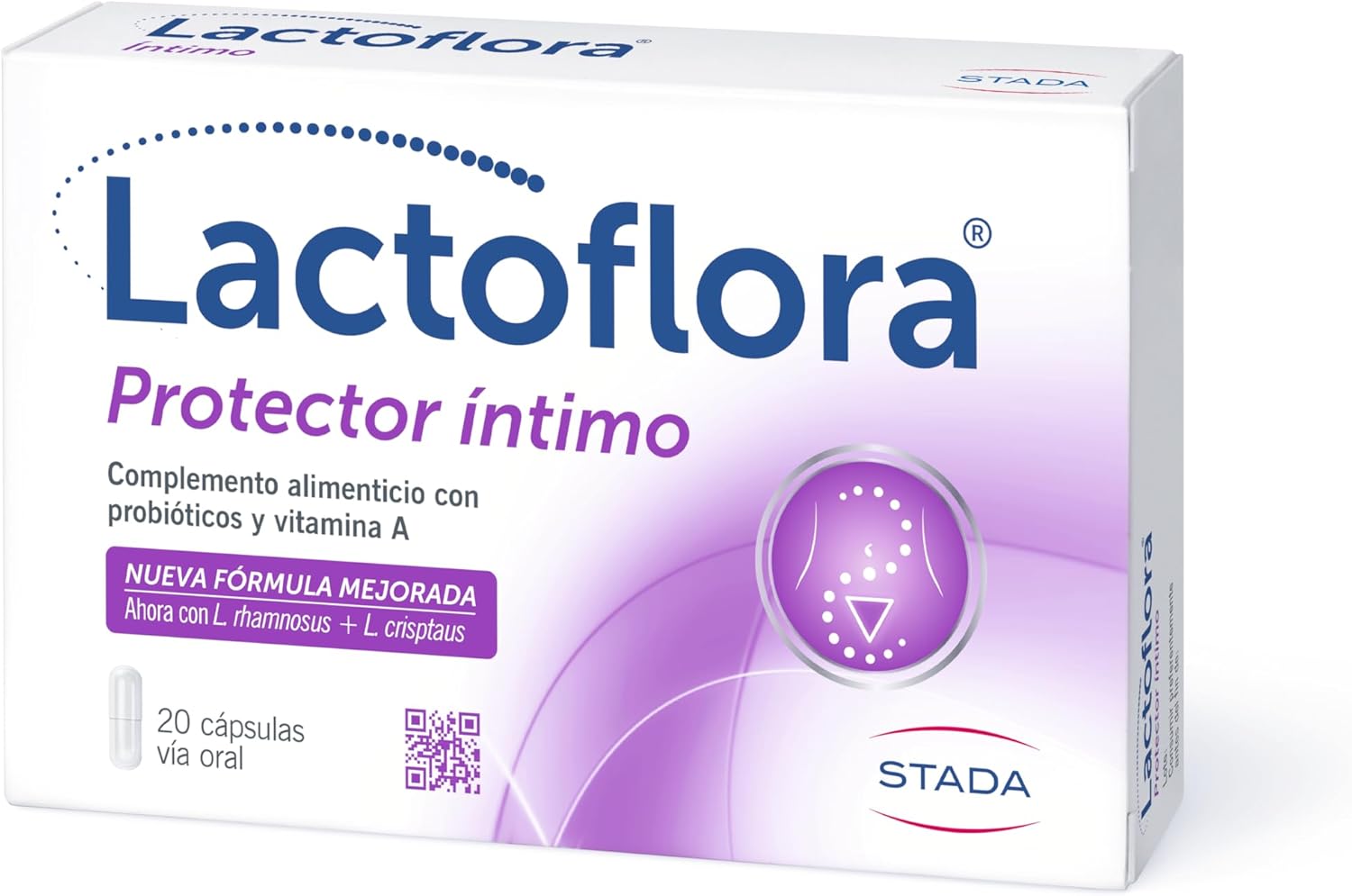 Detalle de LACTOFLORA Protector Íntimo Mujer con probióticos y Vitamina A (20 cápsulas)