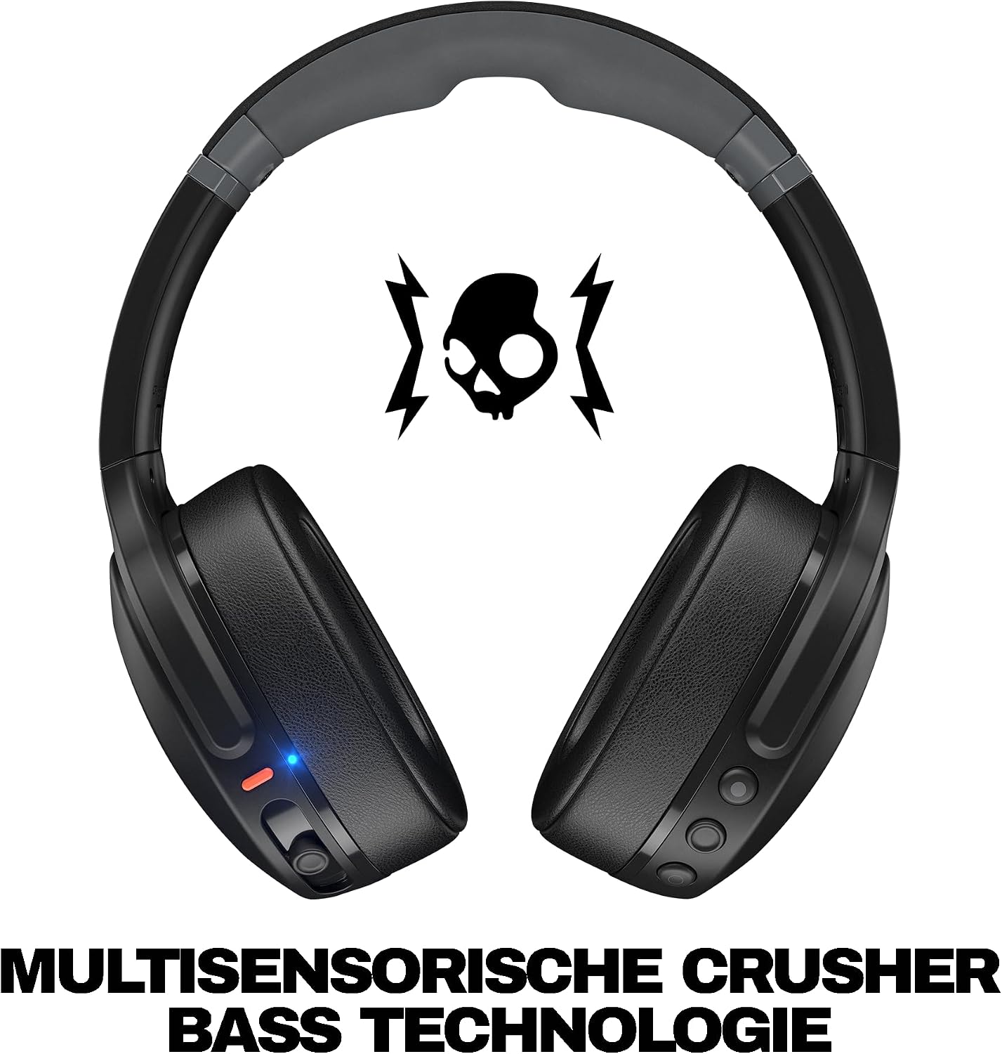 Detalle 2 de Skullcandy Crusher Evo Wireless Bluetooth-Kopfhörer mit multisensorischem Bass und 40-Stunden-Akku – Schwarz