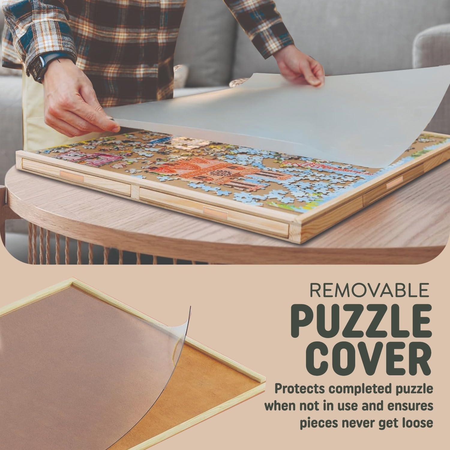 Detalle 2 de 1500 Piece Wooden Jigsaw Puzzle Board 35×28" 🧩