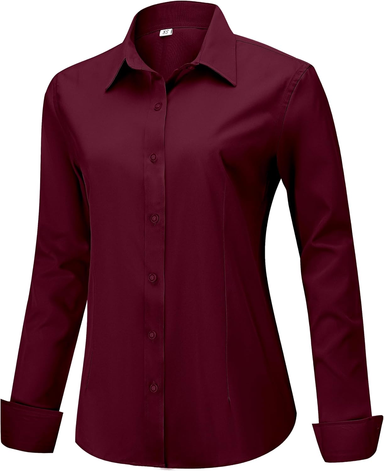 Detalle 2 de hearain Women's Wrinkle-Resistant Button-Down Shirt, Long Sleeve, Stretch Fabric