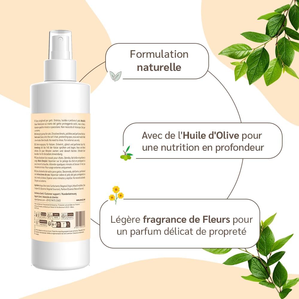 Thumbnail 1 de Spray Démêlant pour chat amusi Poil Long 250 ml – sans rinçage, formule naturelle à l’huile d’olive