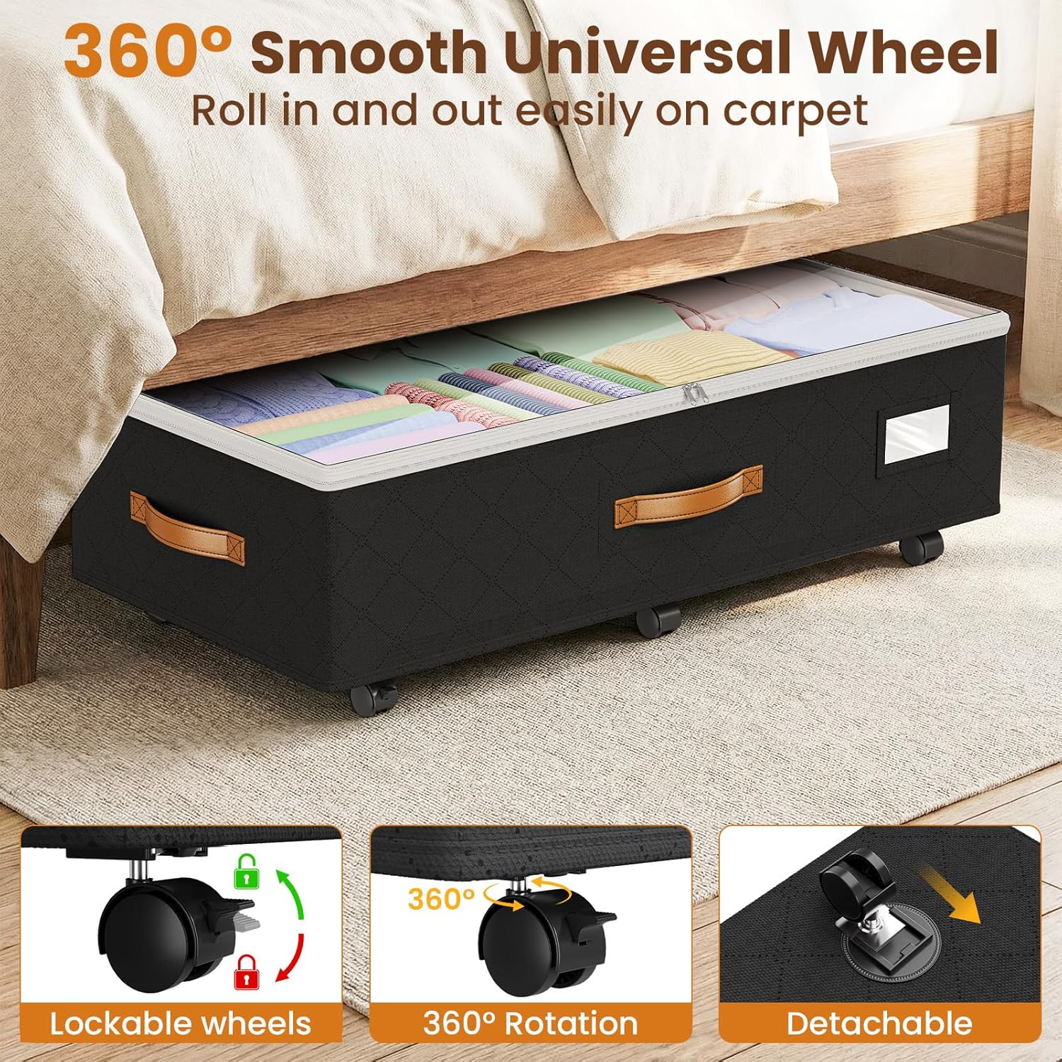Detalle de Budding Joy Under-Bed Storage Bins, 80L
