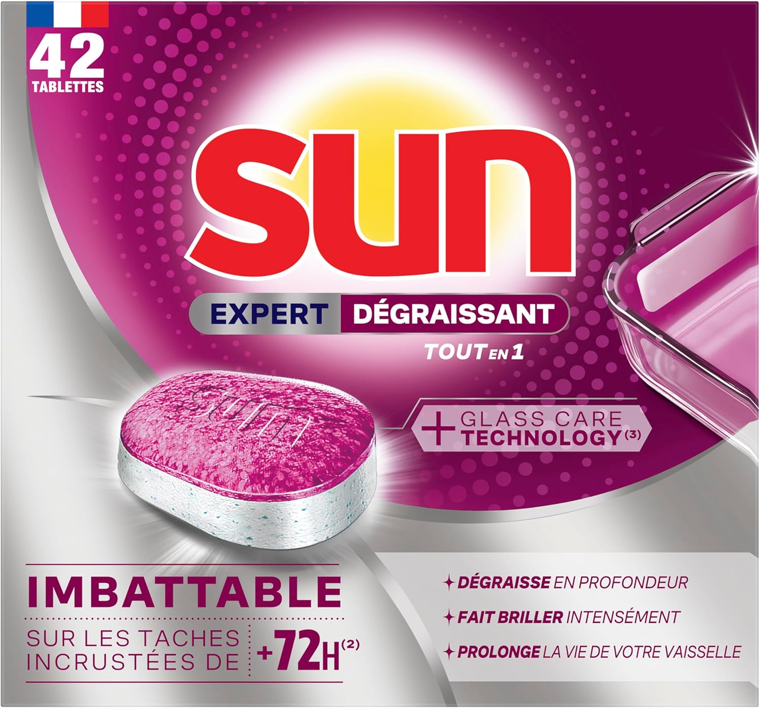 Thumbnail 1 de Sun Tablettes Lave-Vaisselle Tout-en-1 Dégraissant — 42 pastilles, efficacité renforcée et technologie Glasscare