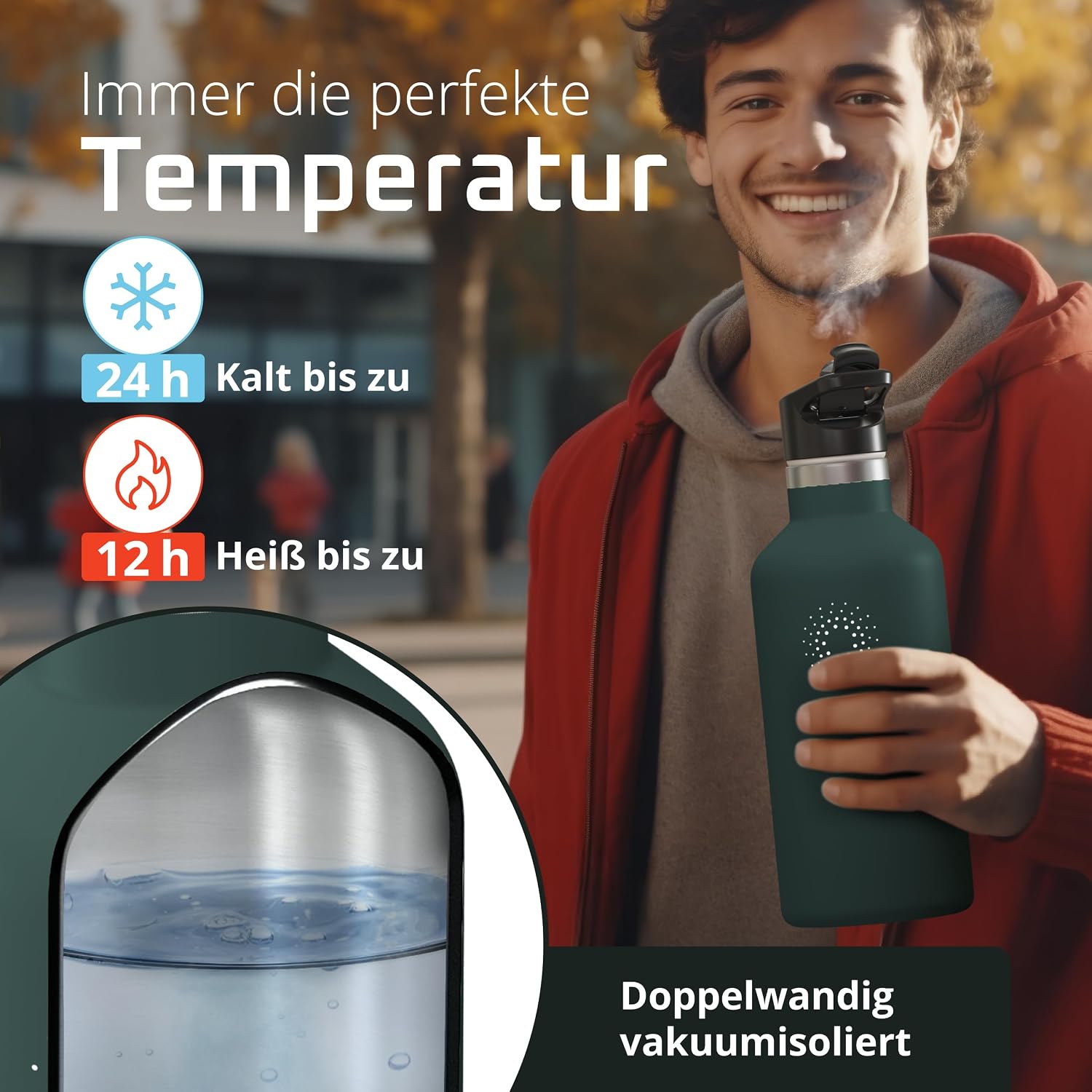 Thumbnail 3 de Trinkflasche Edelstahl 950 ml mit Infuser 🚰