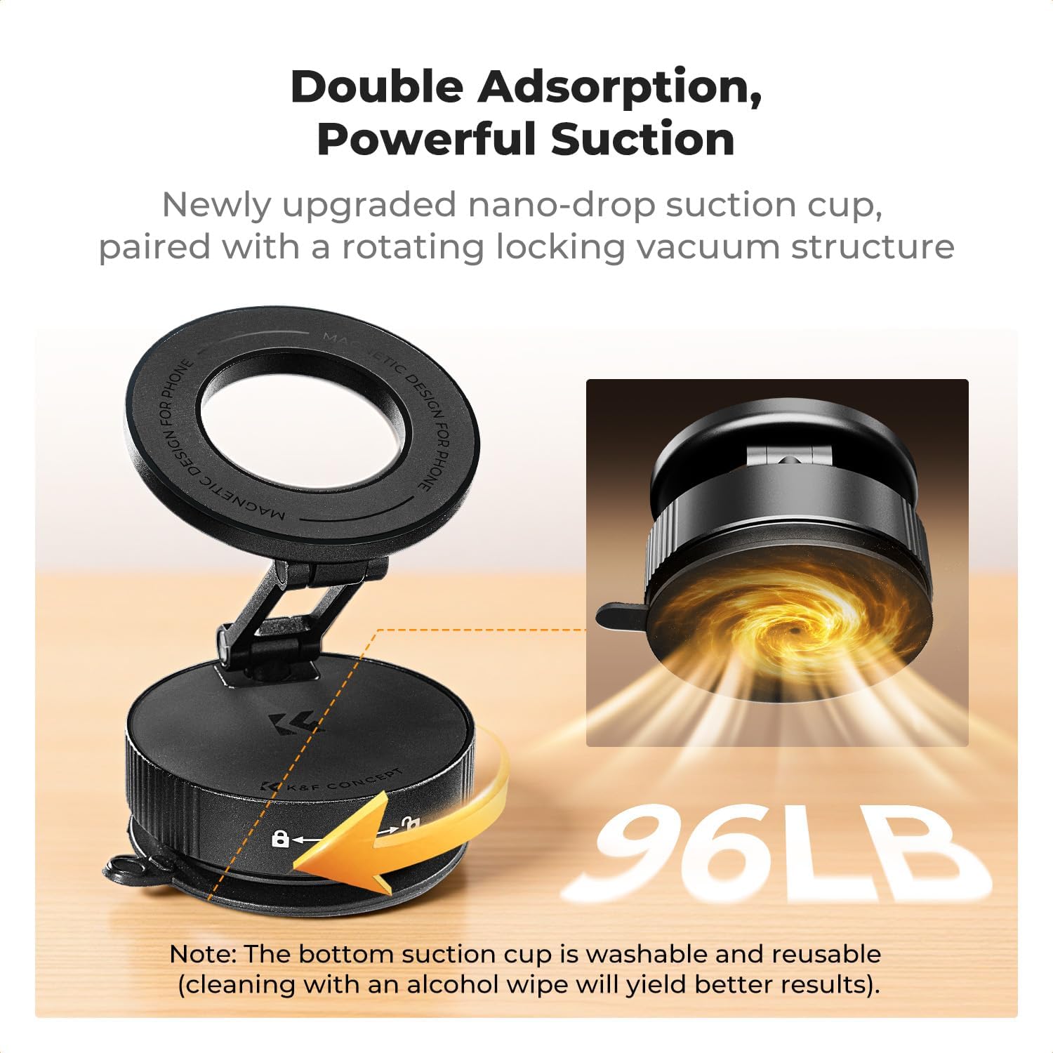 Thumbnail 2 de K&F CONCEPT Magnetic Car Phone Holder with 360° Rotatable Mount