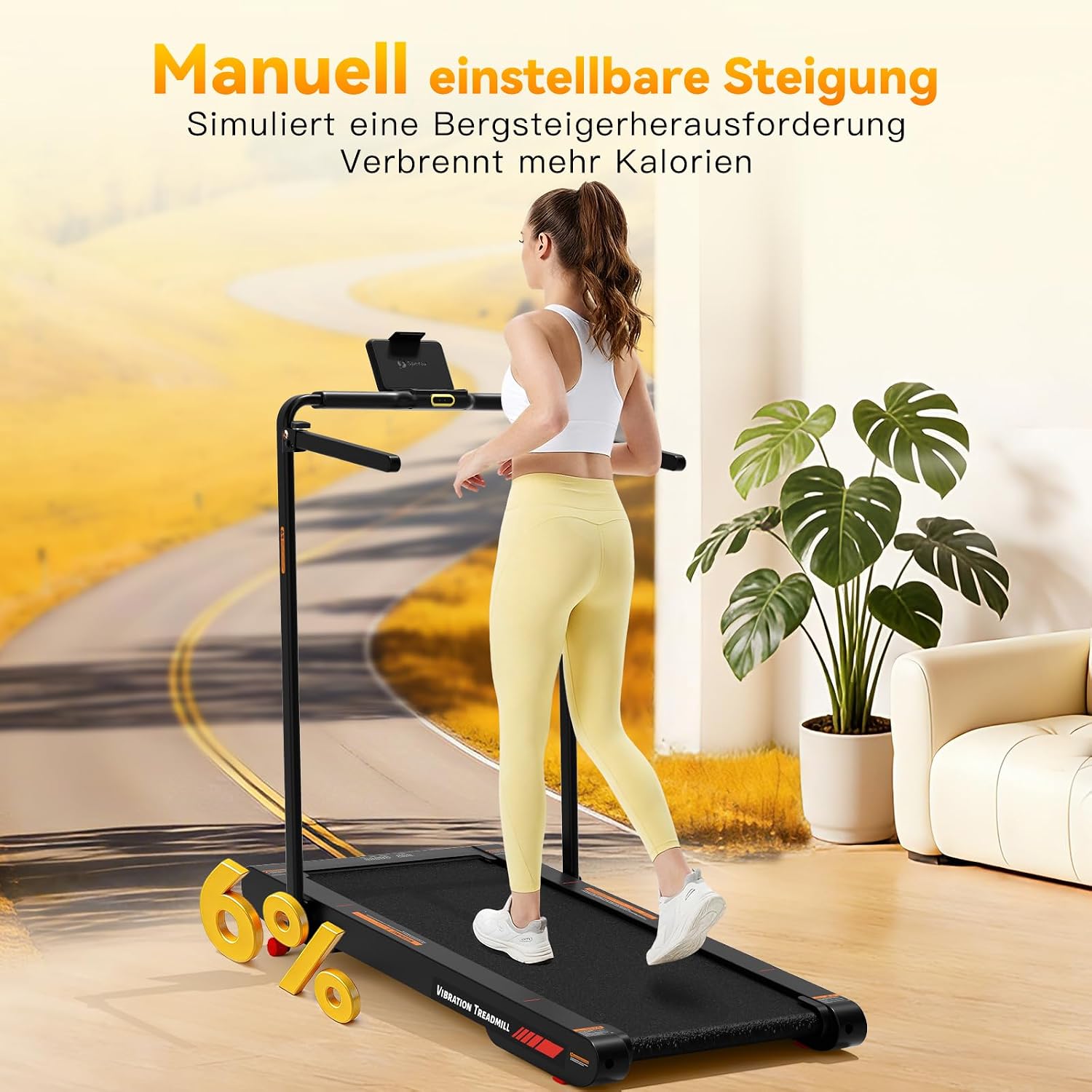 Detalle de Sperax Laufband für Zuhause Klappbar – 5 in 1 Walking Pad mit Steigung, App-Steuerung und Fernbedienung