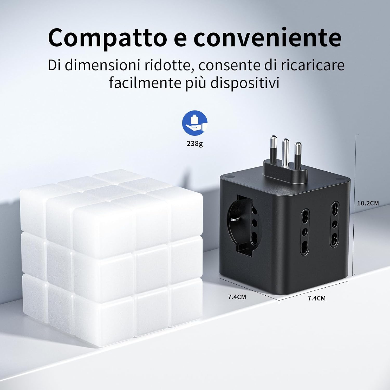 Detalle 2 de KEMELO Ciabatta elettrica 7 in 1 16 A