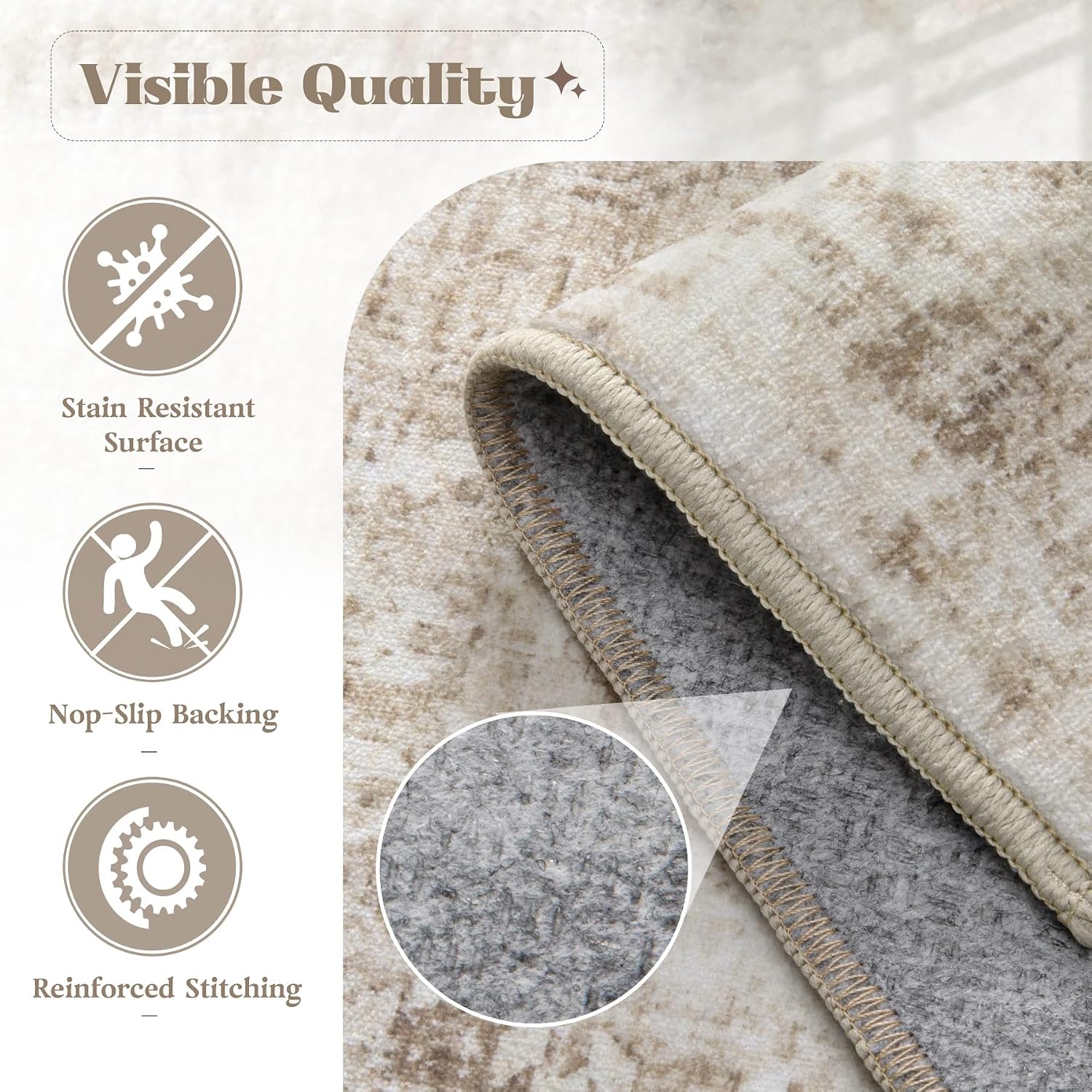 Thumbnail 5 de Area Rug 6x9 Vintage Boho Medallion Low Pile Rug 🏠