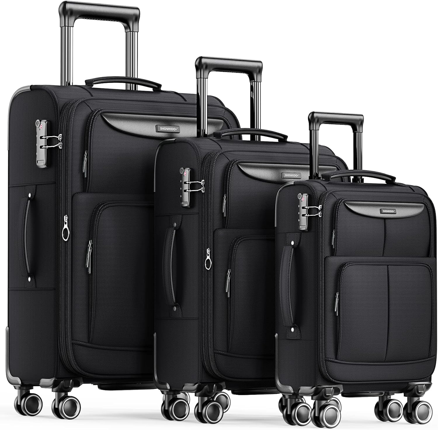 Thumbnail 6 de SHOWKOO 3-Piece Softside Expandable Luggage Set (20in/24in/28in) with 360° Spinner Wheels