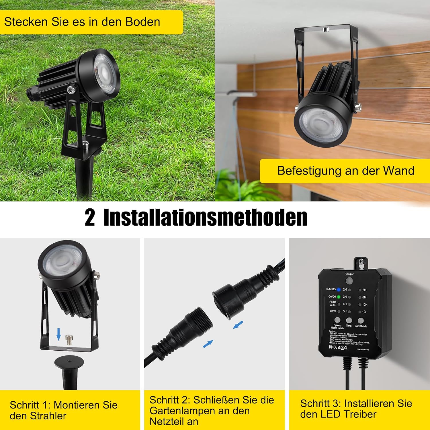 Thumbnail 6 de COOLWEST RGB Gartenstrahler 8er-Set mit Fernbedienung, Lichtsensor und 24V, IP65 – 20 m Kabelsalat inklusive
