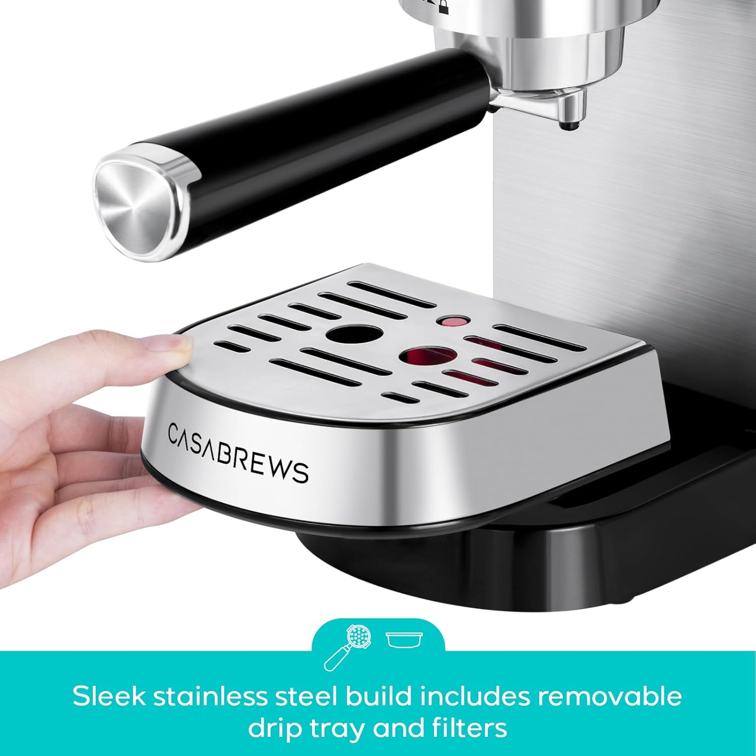 Thumbnail 5 de CASABREWS CM5418BC-UL Compact Espresso Machine, 20-Bar Pump and Steam Wand
