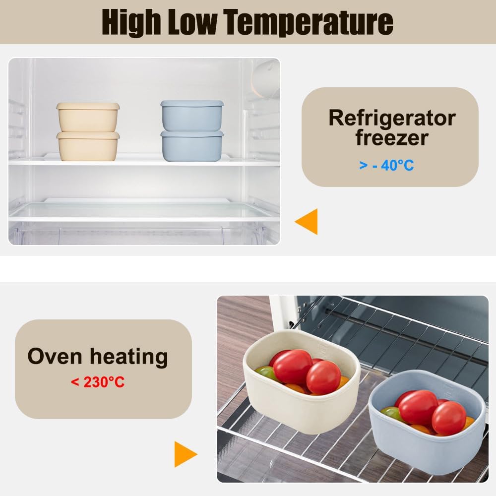 Thumbnail 2 de MiOYOOW 4-Pack Reusable Silicone Snack Containers – 200ml, Stackable & Leakproof