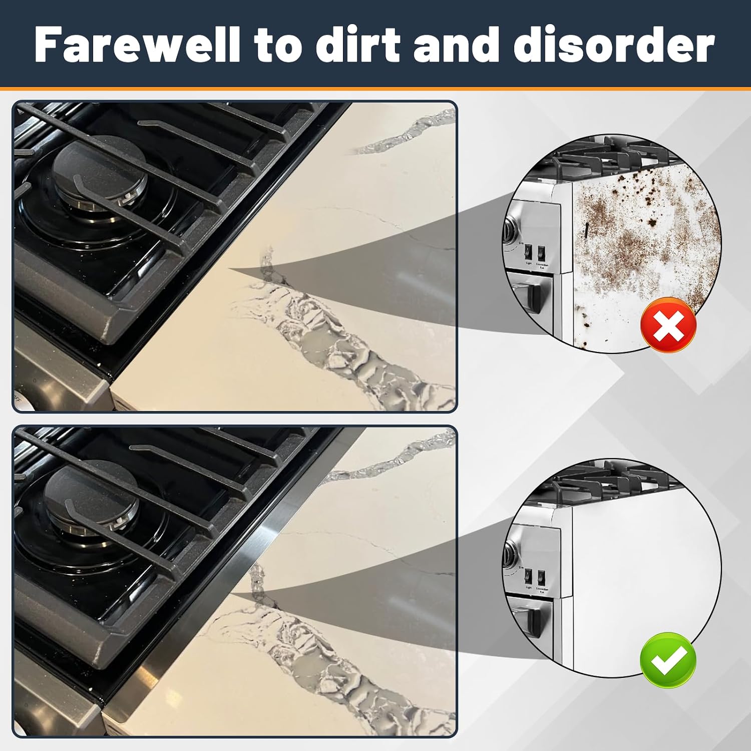 Thumbnail 4 de SZJHXIN Adjustable Stove Gap Filler, 13.8–27.5-Inch, 2-Pack, Silver