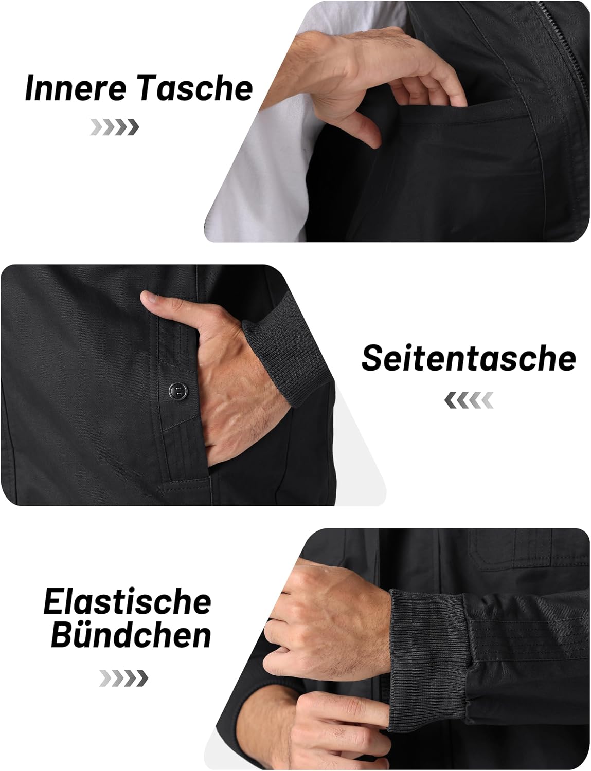 Thumbnail 4 de TACVASEN Übergangsjacke Herren Blouson Baumwolle
