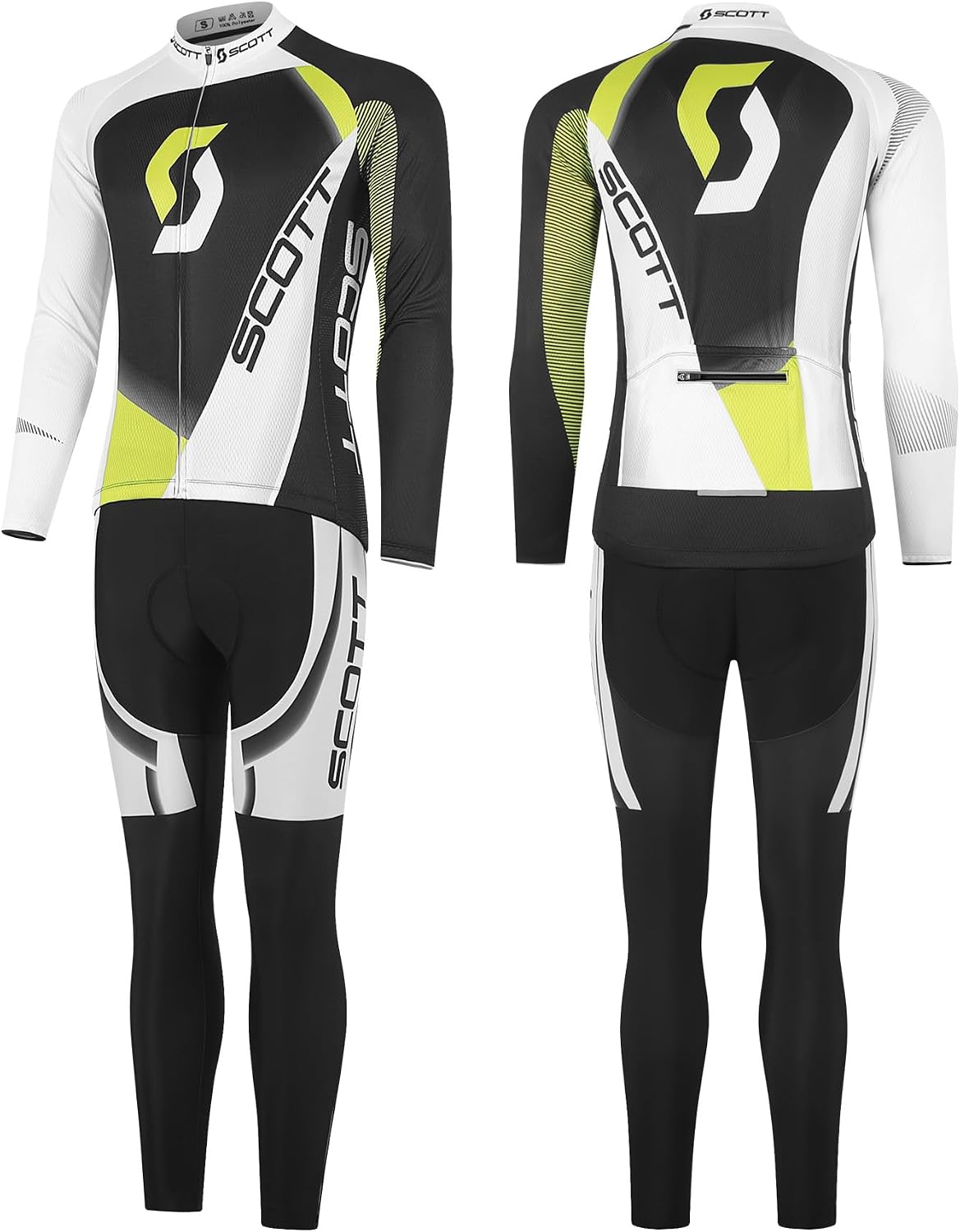 Detalle de Tedila Langarm-Radtrikot Herren Set mit 5D gepolsterten Trägerhosen für Rennrad – Frühling/Herbst
