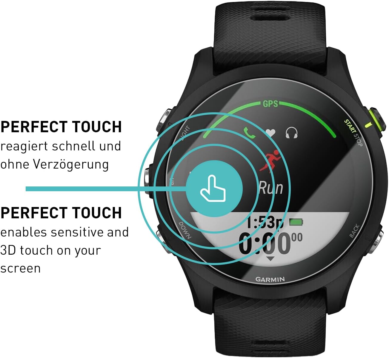 Thumbnail 3 de SmarTect Glass Screen Protector for Garmin Forerunner 255/255 Music, 3-Pack