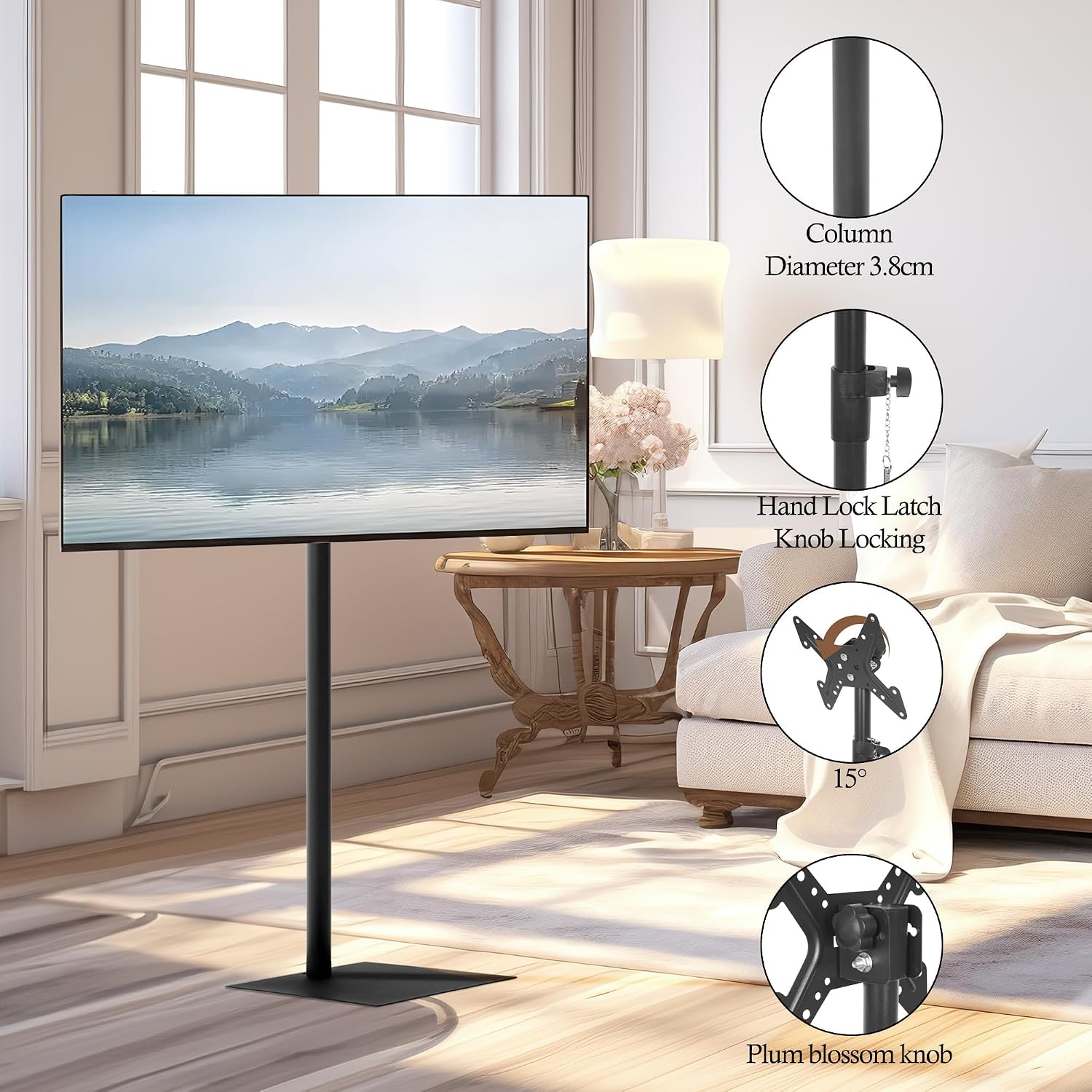 Detalle de Suuiwau Universal Swivel Floor TV Stand 14–43in