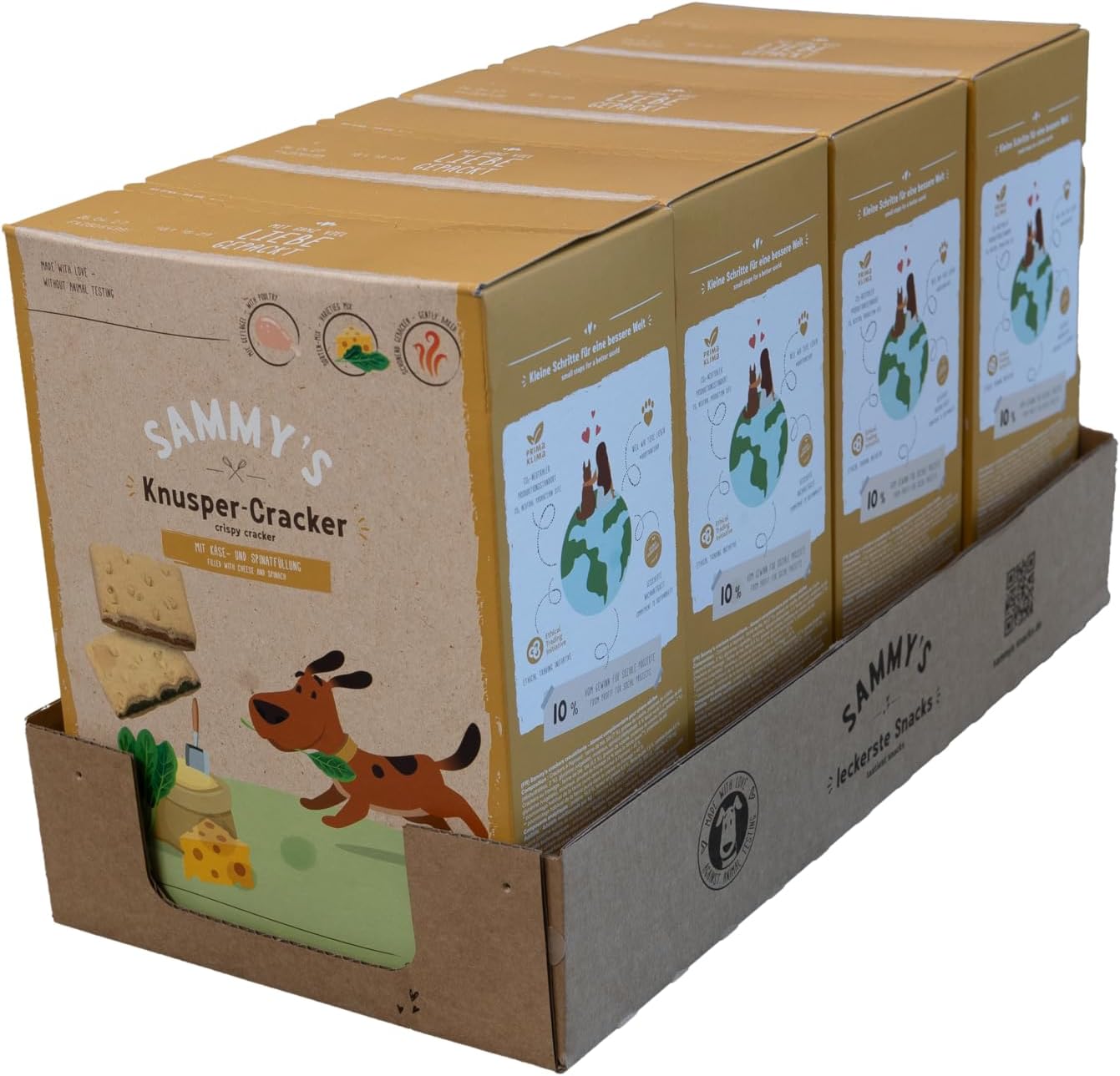 Detalle de Sammy's Cnusper Cracker 4 x 1 kg : friandises croustillantes au fromage et épinards pour chiens adultes