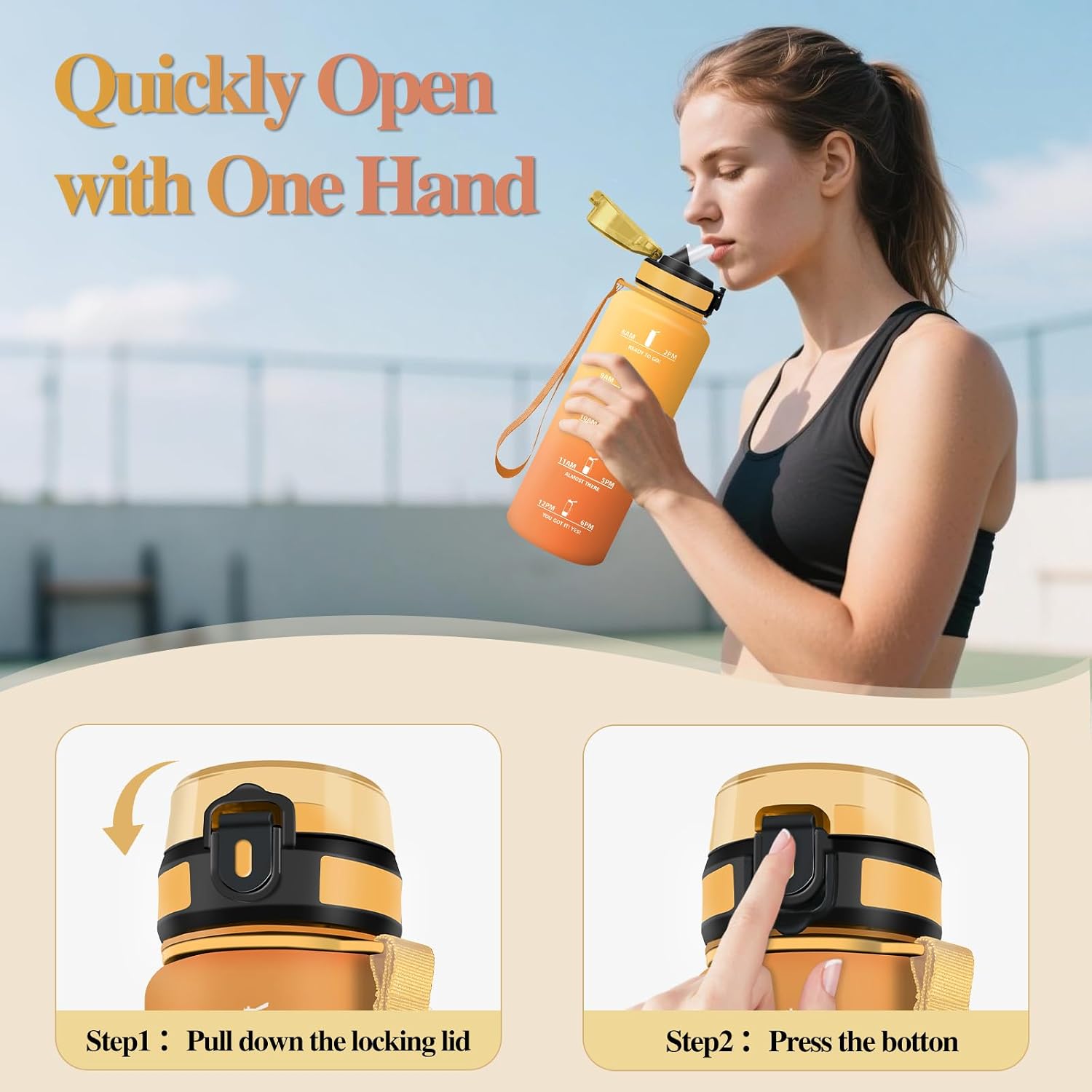 Detalle de Motswedi Gourde Sport 1500ml pour randonnée 🚰
