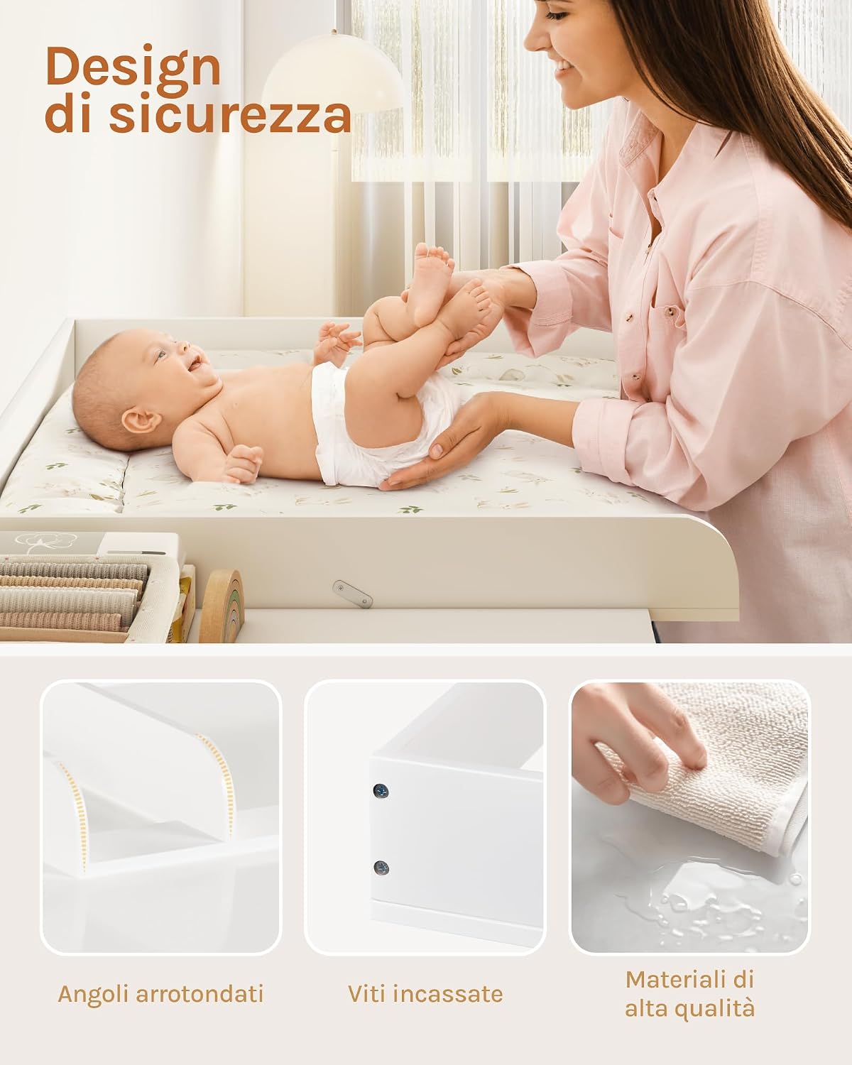 Thumbnail 5 de WOLTU Fasciatoio per Cassettiera Universale con Divisione Rimovibile – MDF Bianco