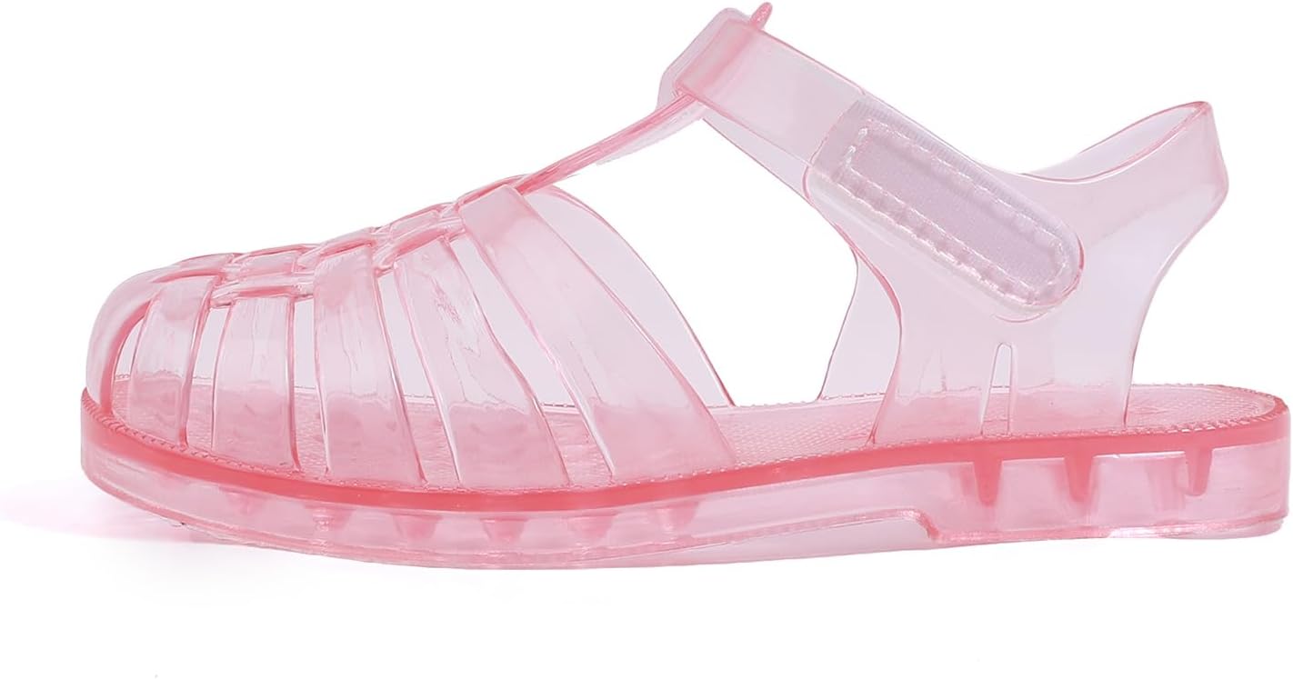 Detalle de GUGUYeah Jelly Sandals for Girls: Closed-Toe, Sparkly Princess-Style Water Sandals